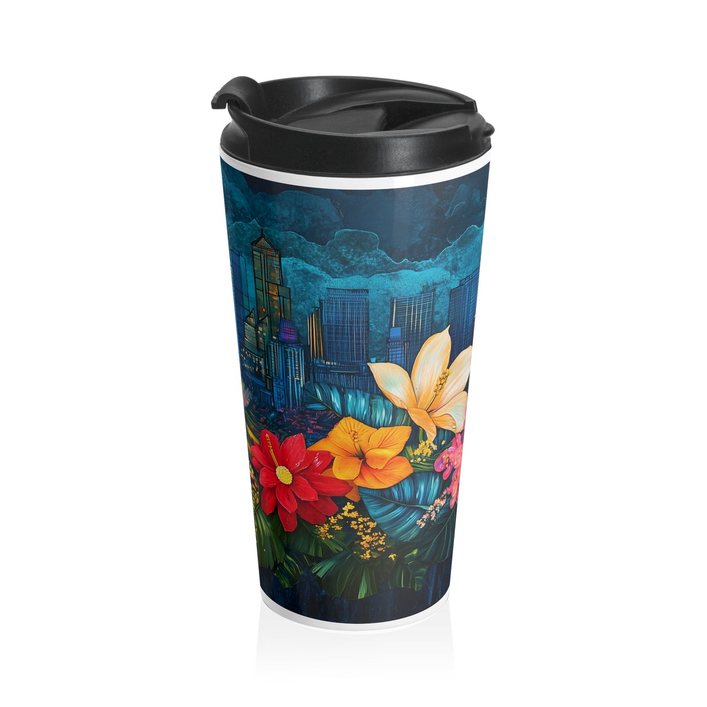 Thai Tropical Garden Travel Mug | Urban Farming Reusable Coffee Cup | Eco-Friendly Stainless Steel Tumbler | Sustainable Gift