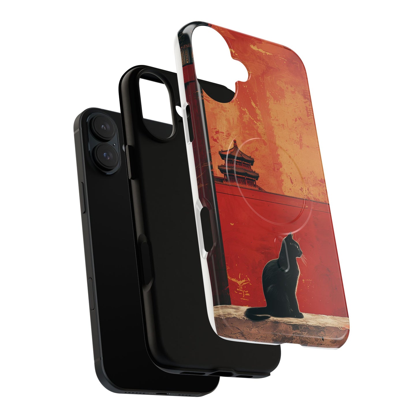 Magnetic Phone Case - Artistic Cat Design