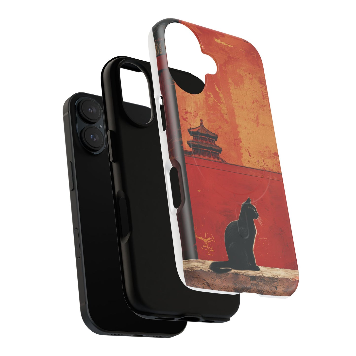 Magnetic Phone Case - Artistic Cat Design