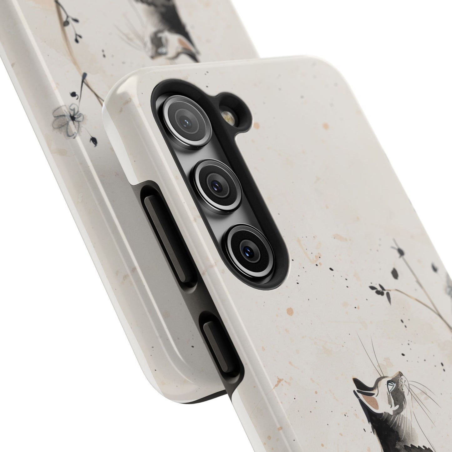 Ink-Wash Cat iPhone Case | Minimalist Oriental Art Phone Cover | Zen Aesthetic Gift