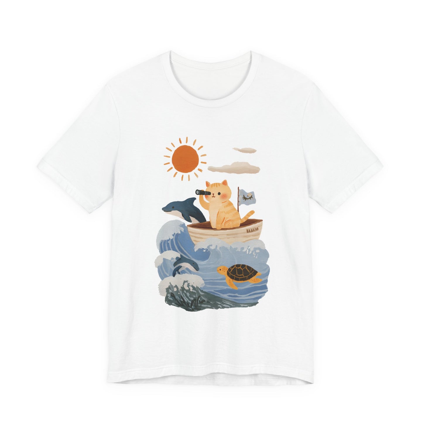 Cat on Ocean Adventure Unisex T-Shirt