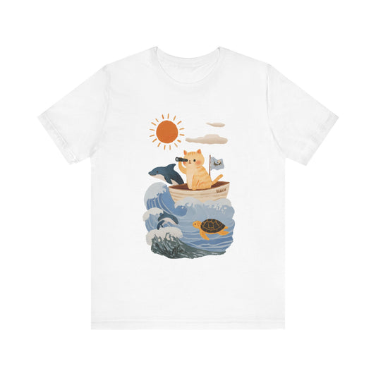 Cat on Ocean Adventure Unisex T-Shirt