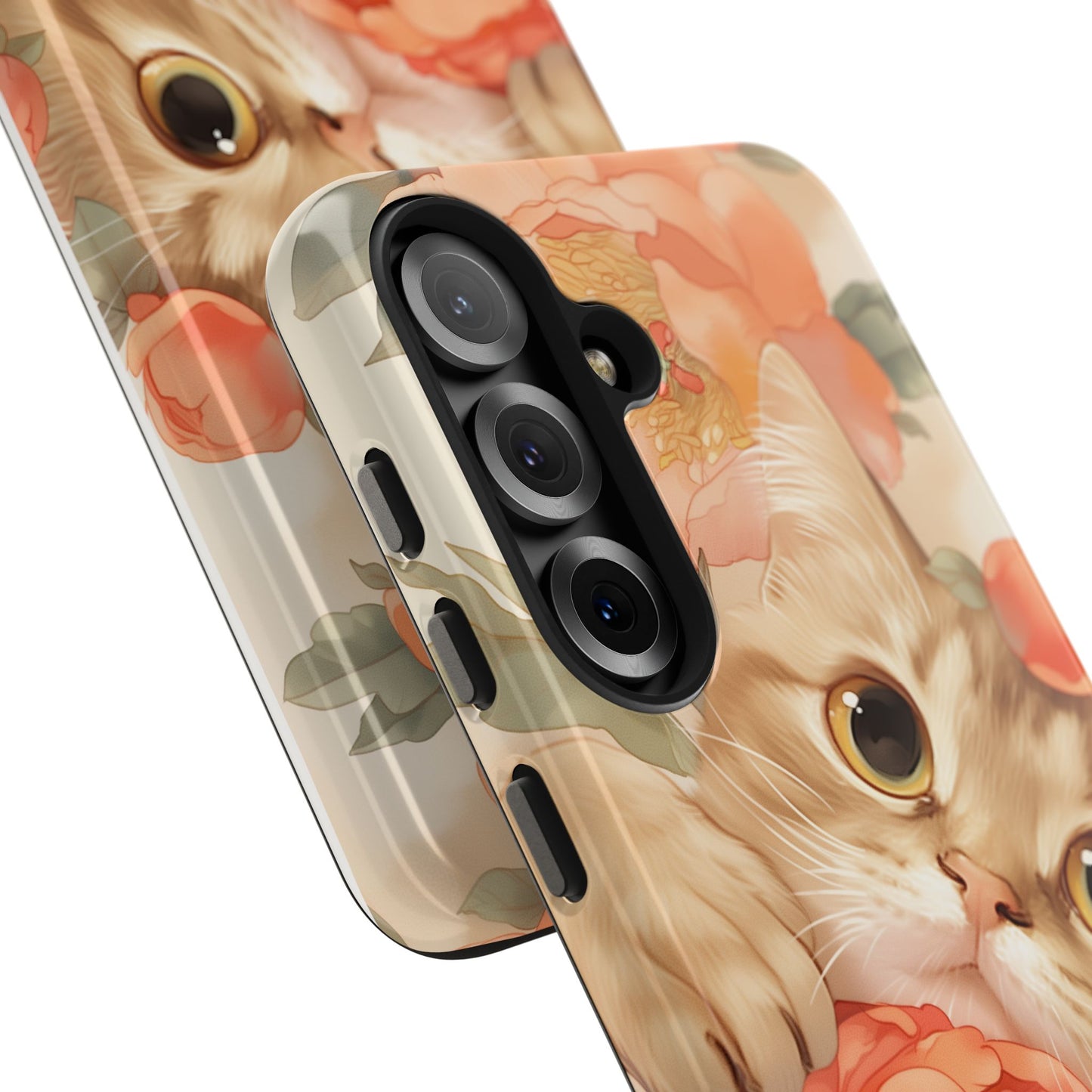 "Peony Guardian" - Floral Cat Phone Case | Tang Dynasty Elegance Meets Daily Protection
