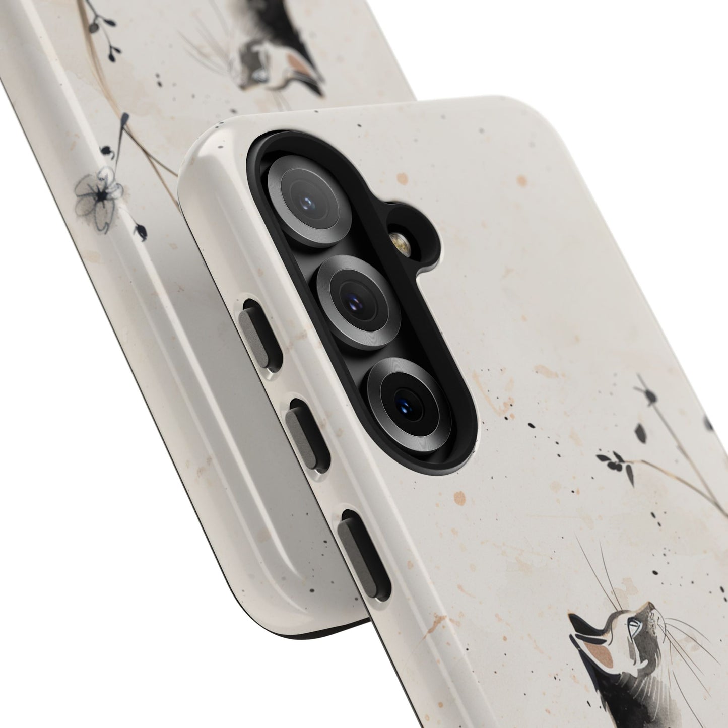 Ink-Wash Cat iPhone Case | Minimalist Oriental Art Phone Cover | Zen Aesthetic Gift