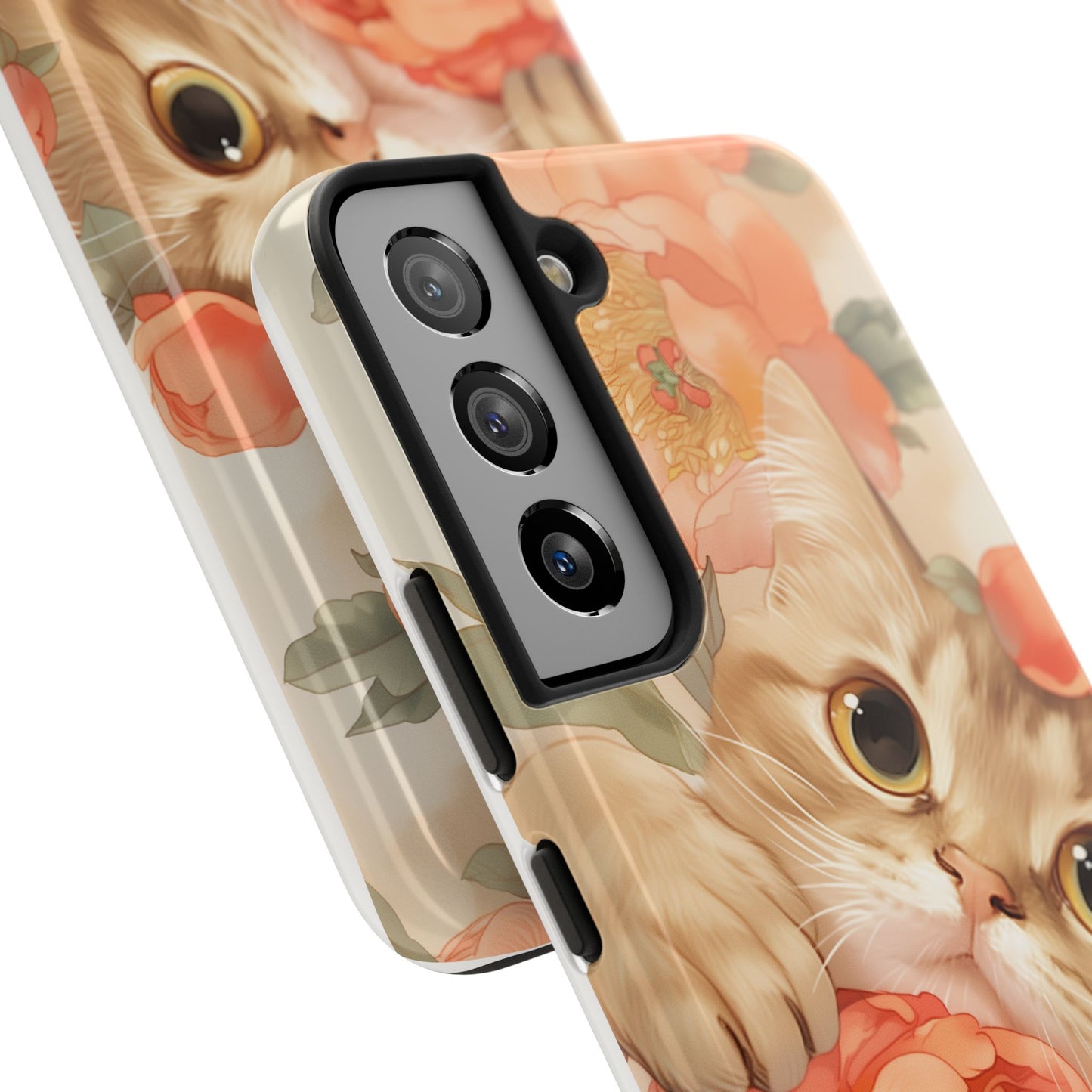 "Peony Guardian" - Floral Cat Phone Case | Tang Dynasty Elegance Meets Daily Protection