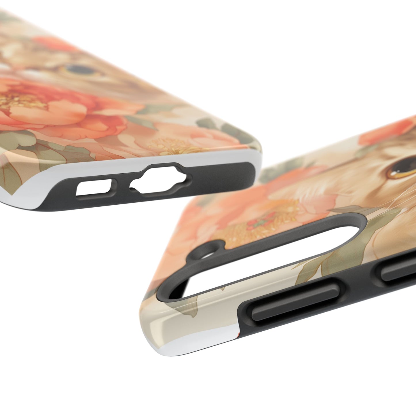 "Peony Guardian" - Floral Cat Phone Case | Tang Dynasty Elegance Meets Daily Protection