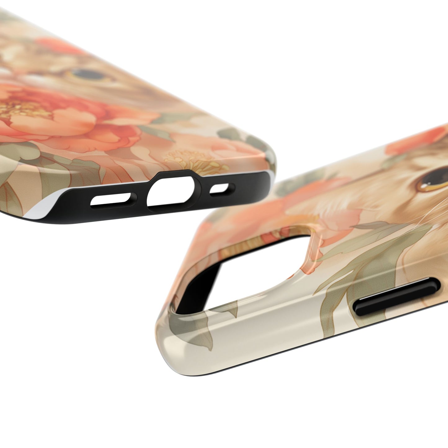 "Peony Guardian" - Floral Cat Phone Case | Tang Dynasty Elegance Meets Daily Protection