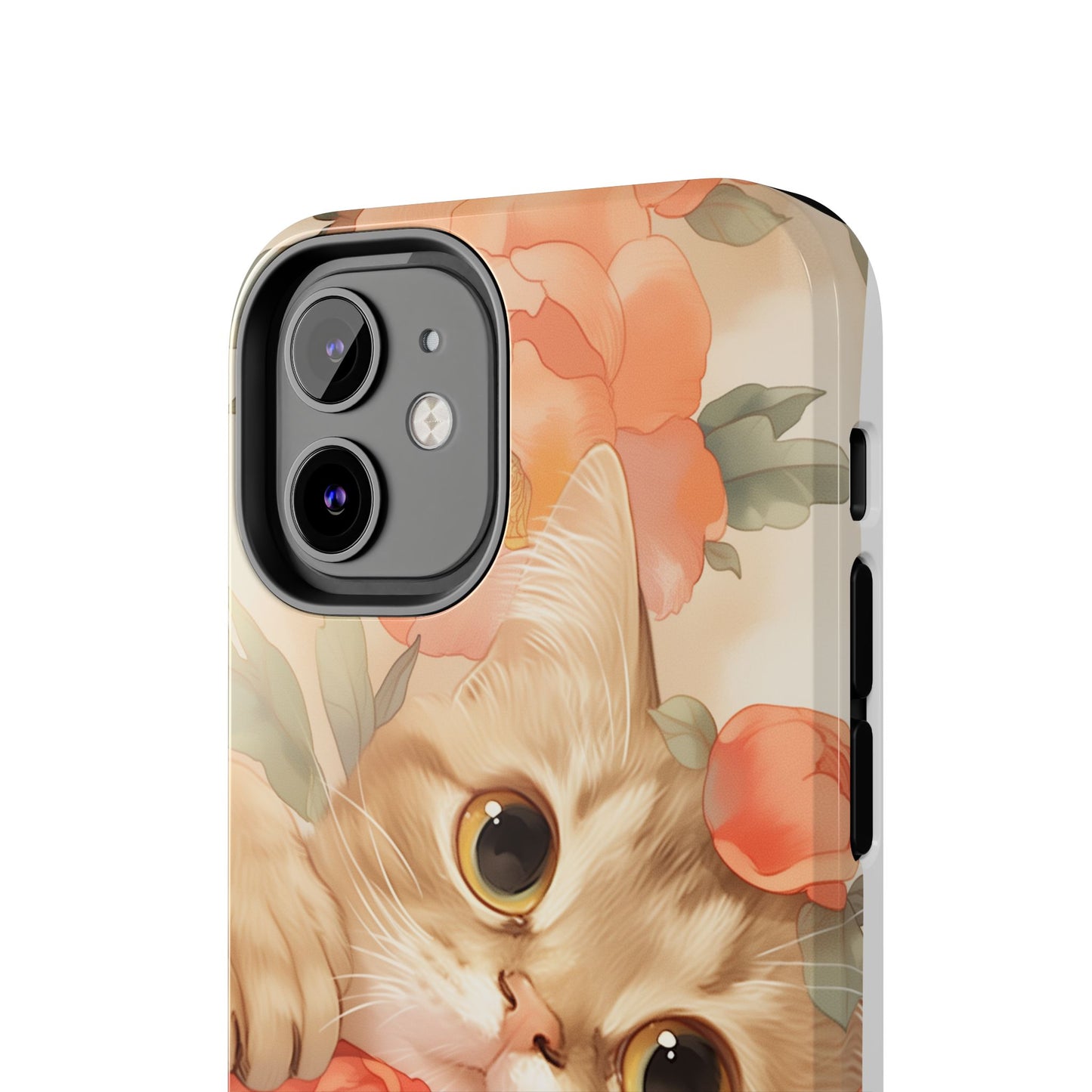 "Peony Guardian" - Floral Cat Phone Case | Tang Dynasty Elegance Meets Daily Protection