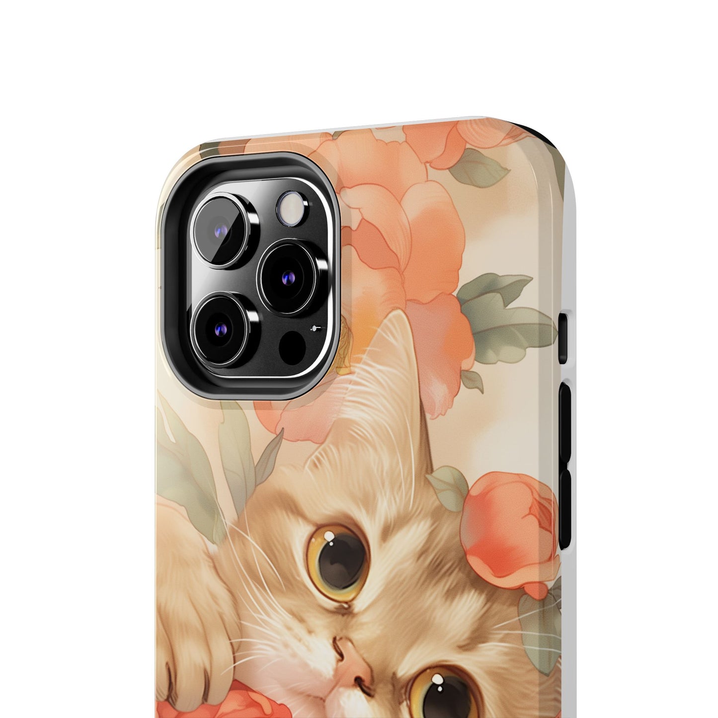 "Peony Guardian" - Floral Cat Phone Case | Tang Dynasty Elegance Meets Daily Protection