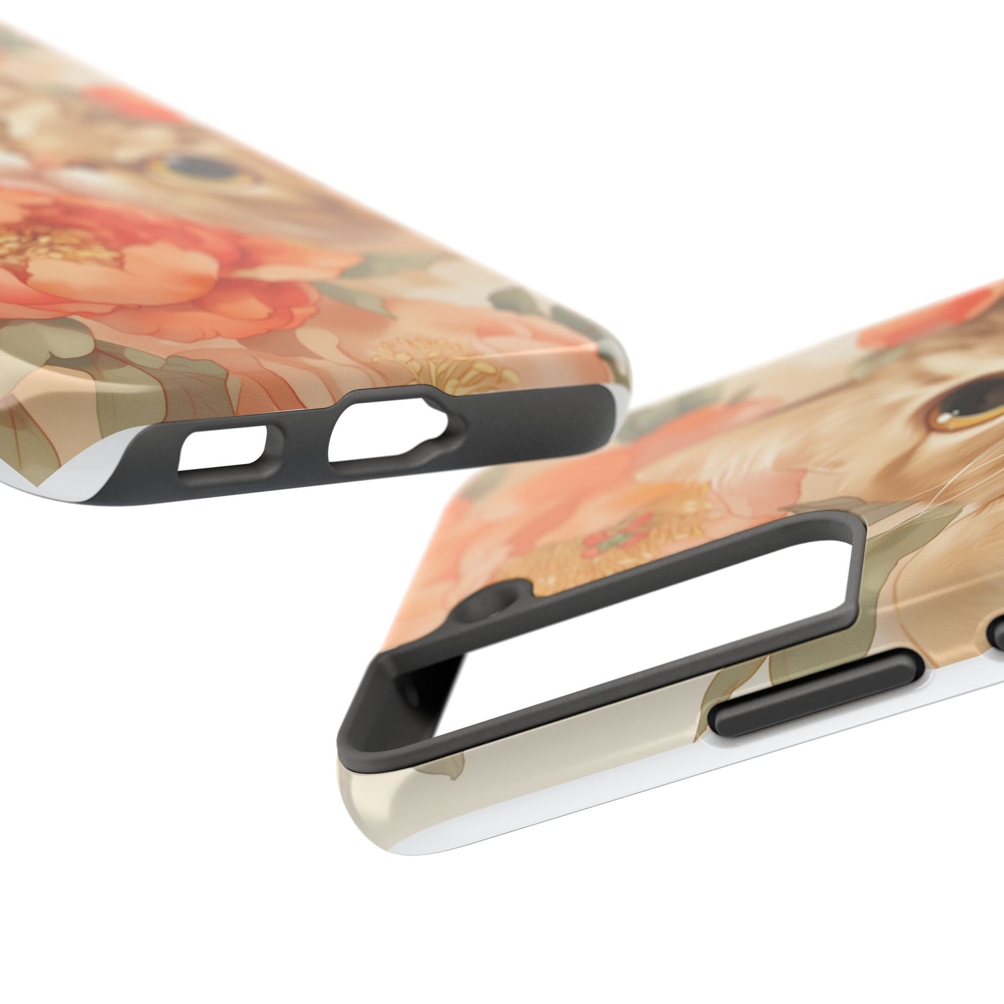 "Peony Guardian" - Floral Cat Phone Case | Tang Dynasty Elegance Meets Daily Protection