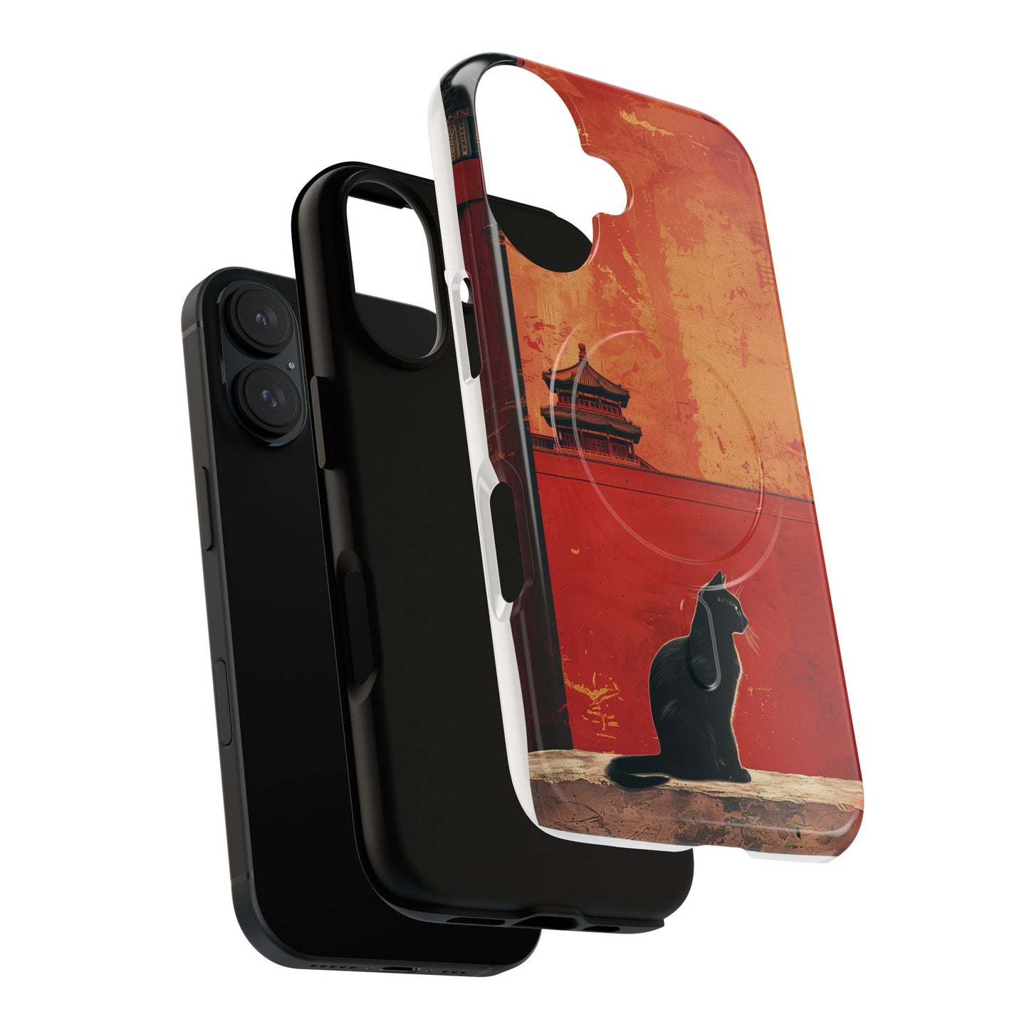 Magnetic Phone Case - Artistic Cat Design