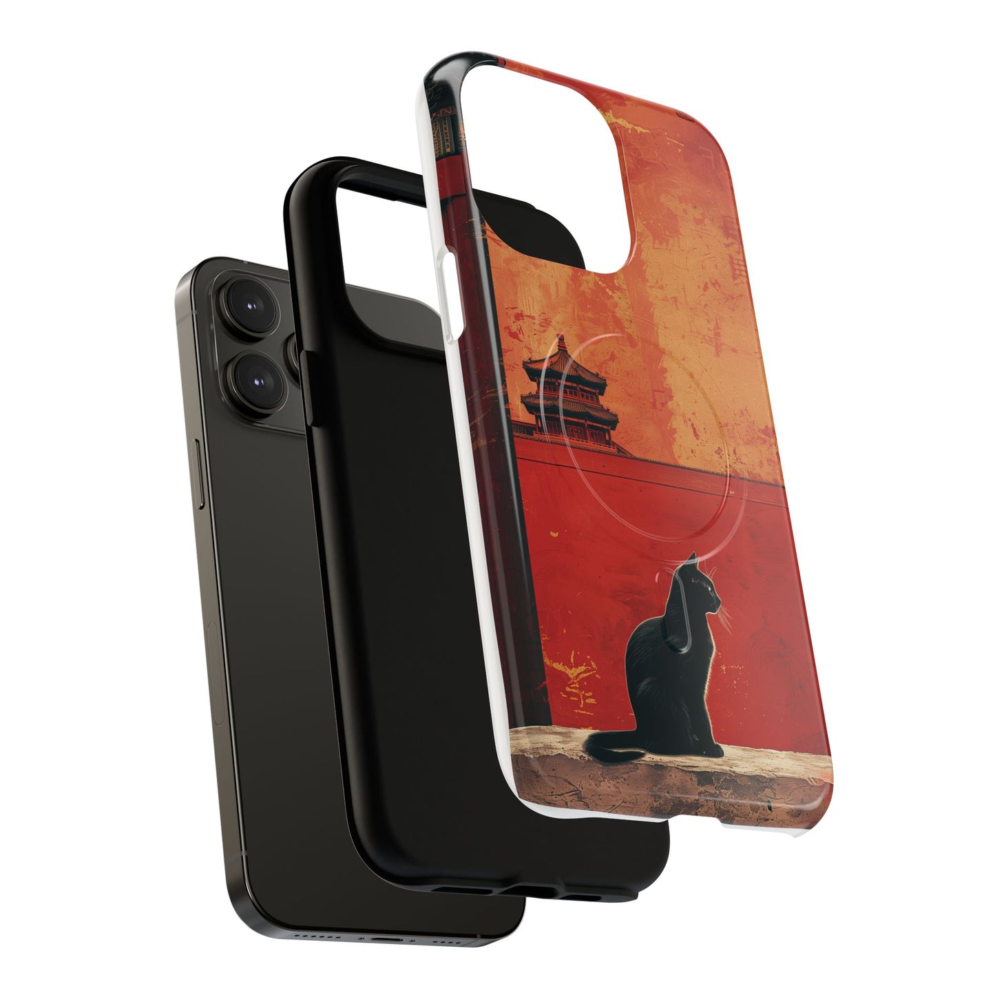 Magnetic Phone Case - Artistic Cat Design