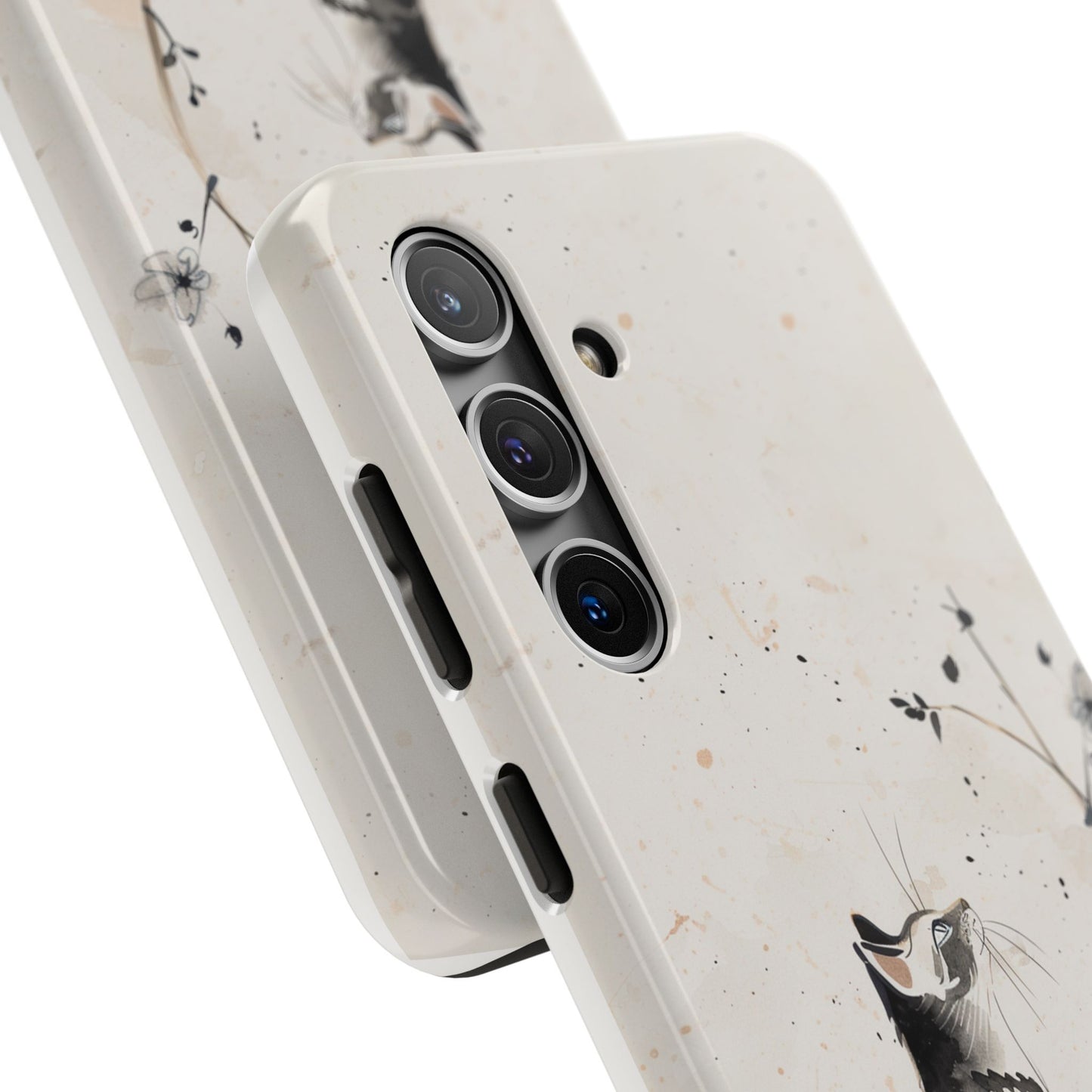 Ink-Wash Cat iPhone Case | Minimalist Oriental Art Phone Cover | Zen Aesthetic Gift