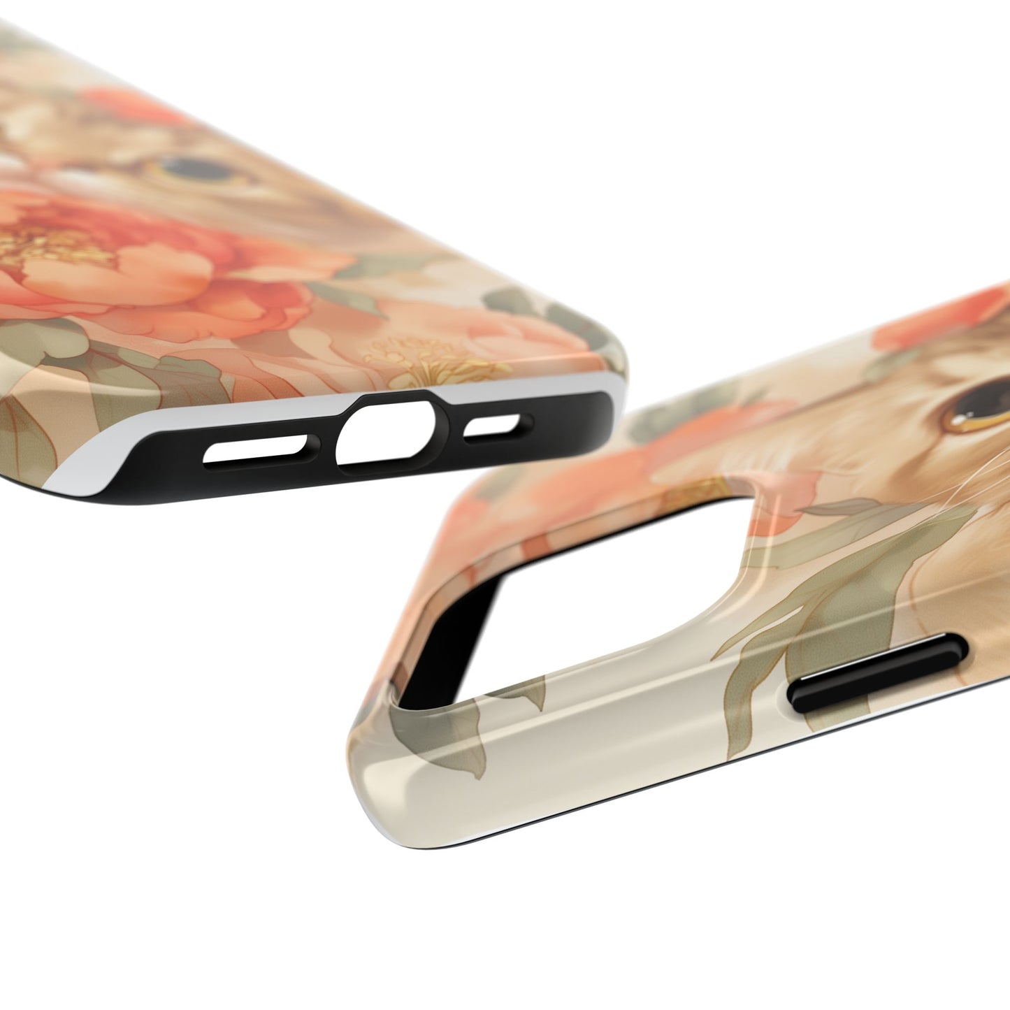 "Peony Guardian" - Floral Cat Phone Case | Tang Dynasty Elegance Meets Daily Protection