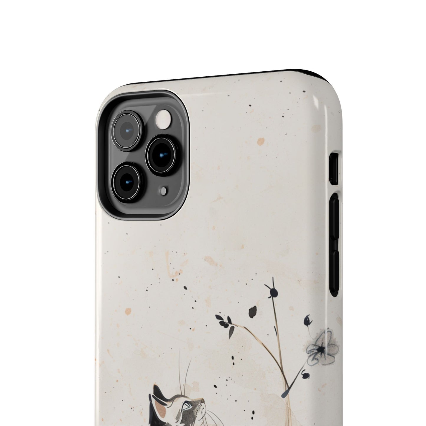 Ink-Wash Cat iPhone Case | Minimalist Oriental Art Phone Cover | Zen Aesthetic Gift
