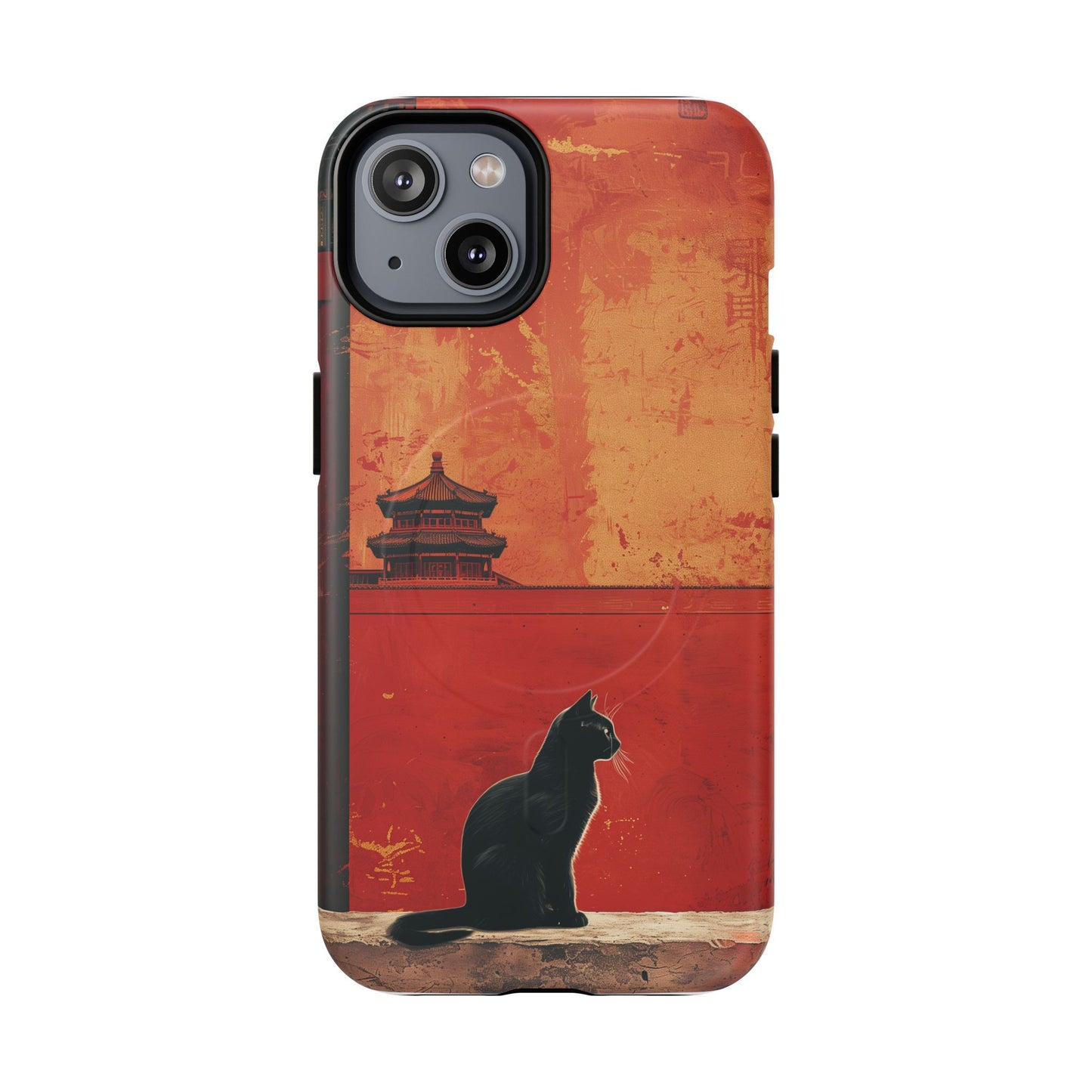 Magnetic Phone Case - Artistic Cat Design