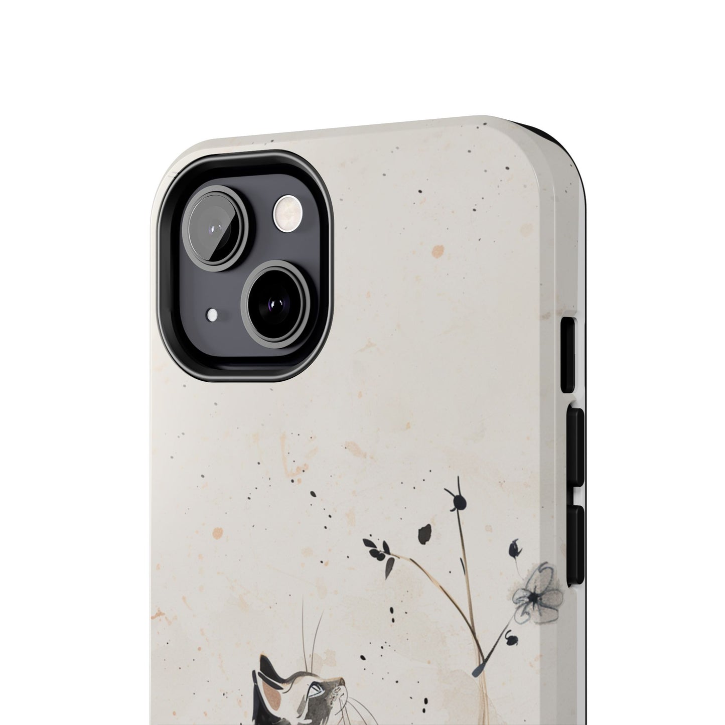 Ink-Wash Cat iPhone Case | Minimalist Oriental Art Phone Cover | Zen Aesthetic Gift