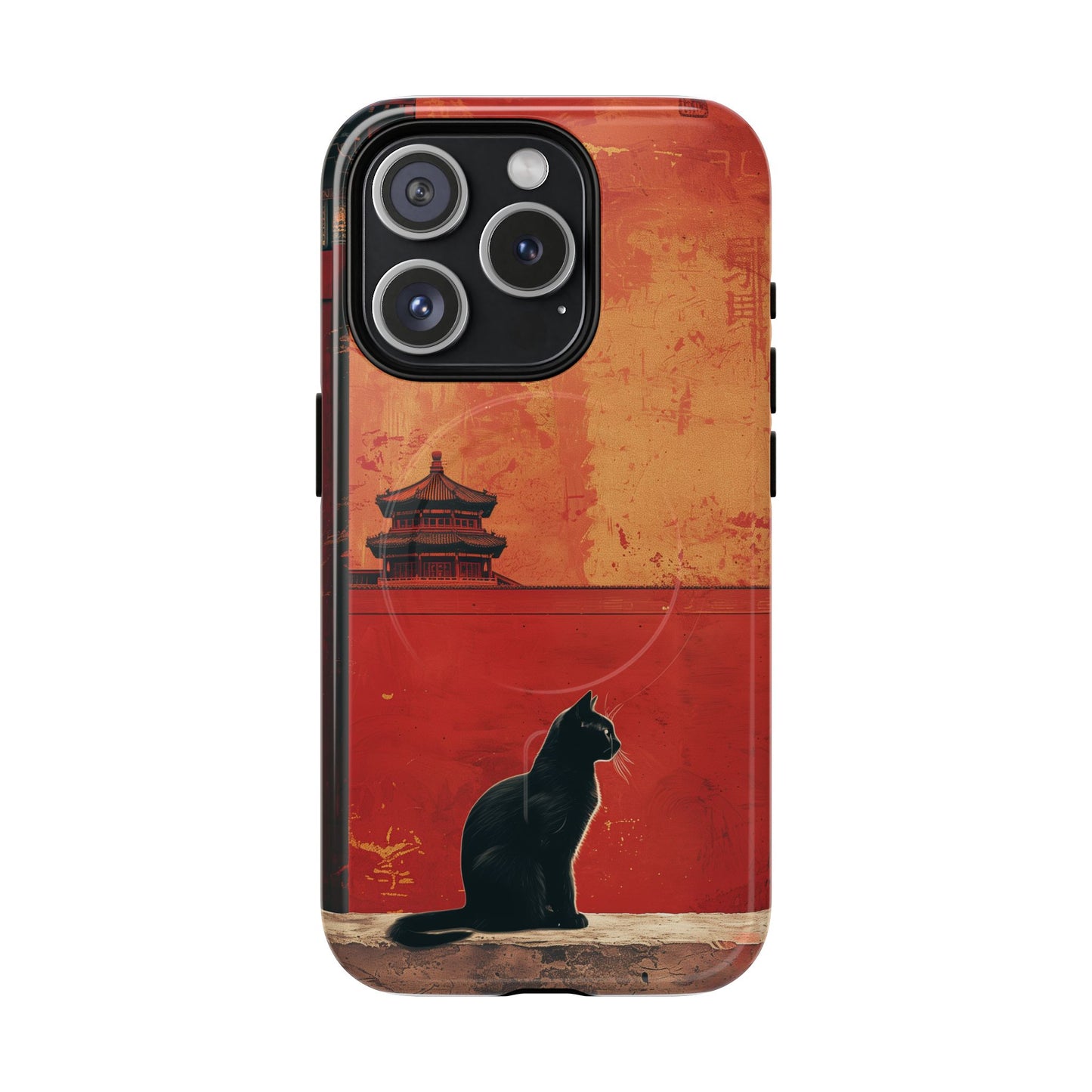 Magnetic Phone Case - Artistic Cat Design