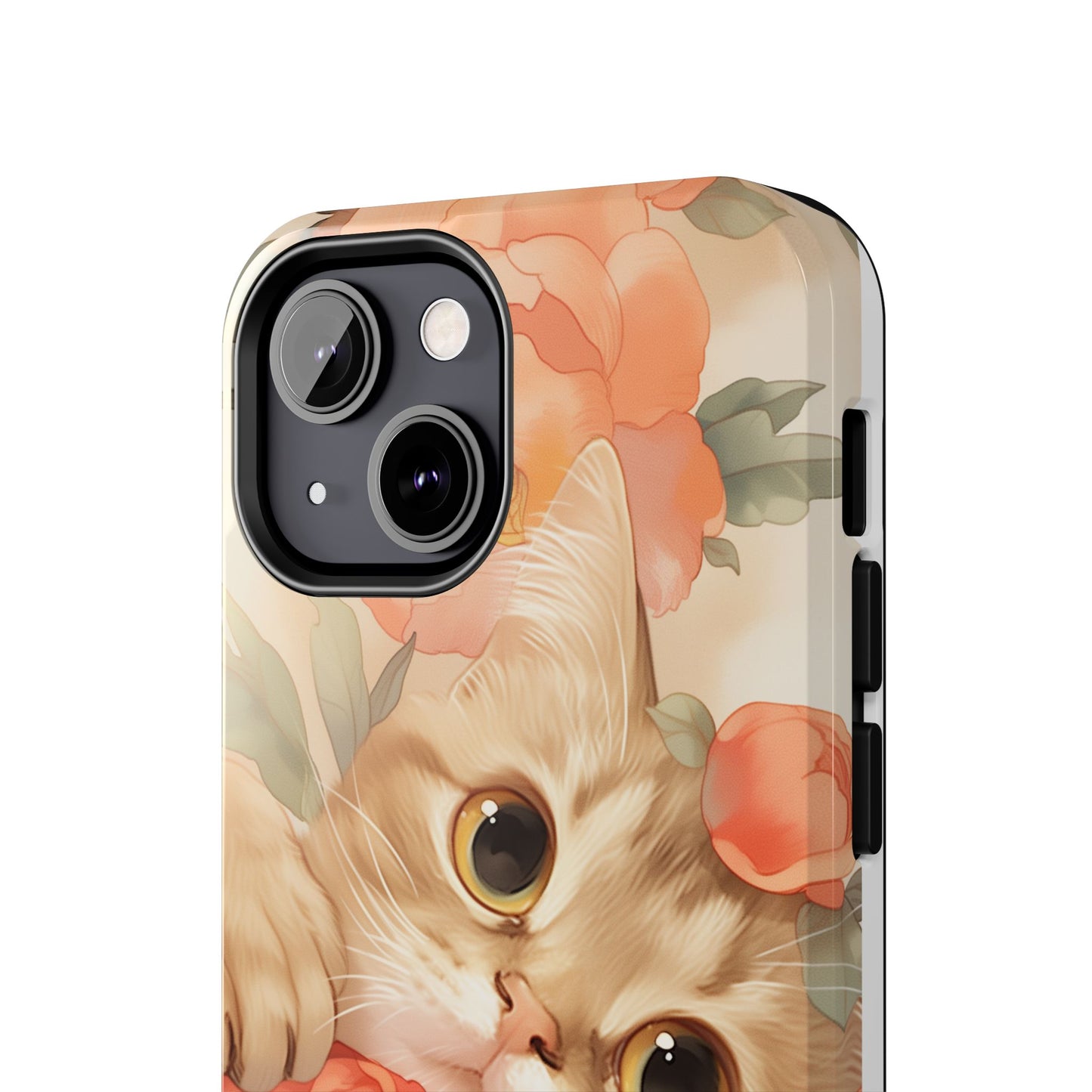 "Peony Guardian" - Floral Cat Phone Case | Tang Dynasty Elegance Meets Daily Protection