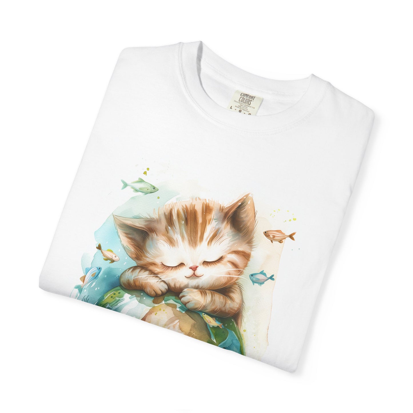 Cute Cat World Unisex Tee - Eco-Friendly Garment-Dyed T-Shirt