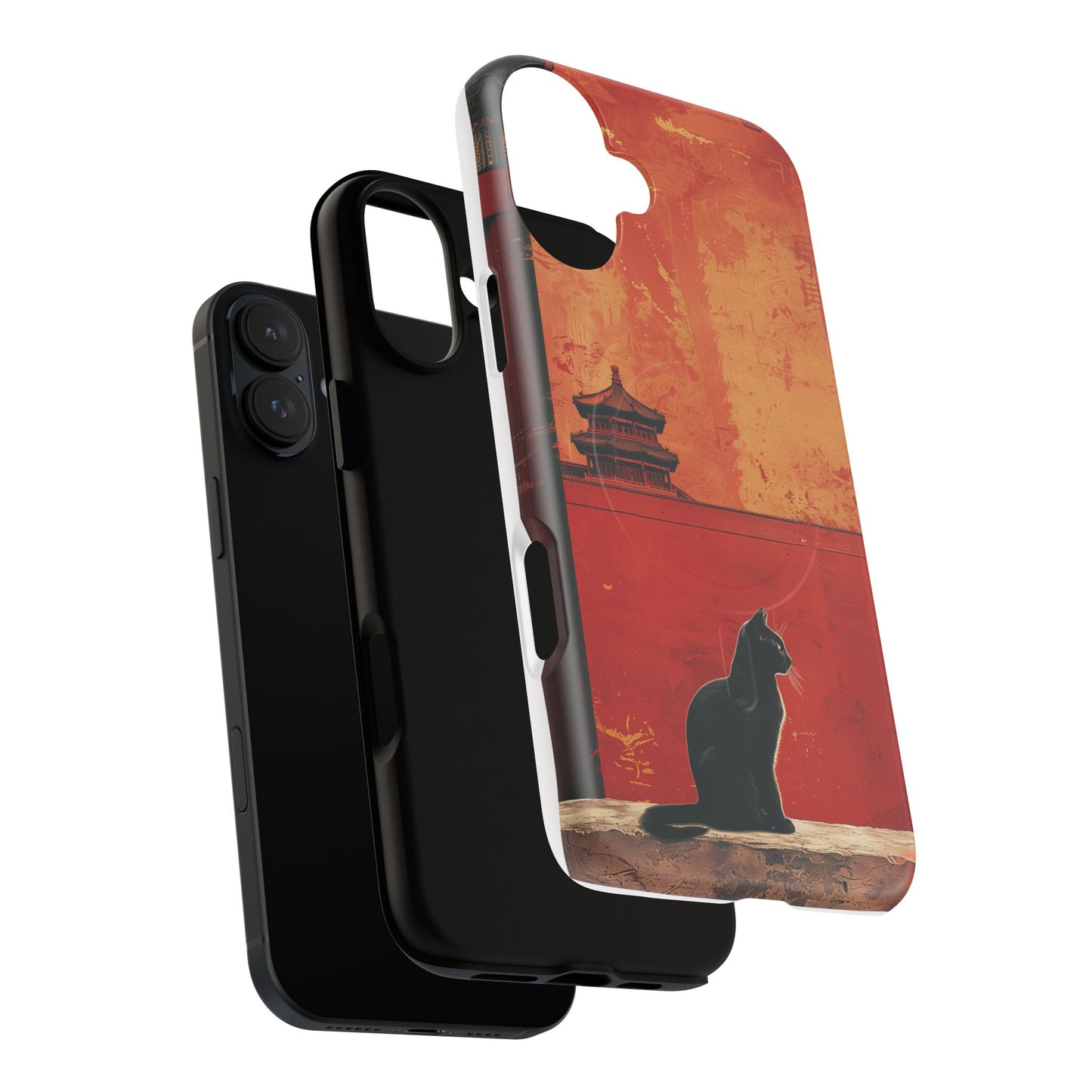Magnetic Phone Case - Artistic Cat Design