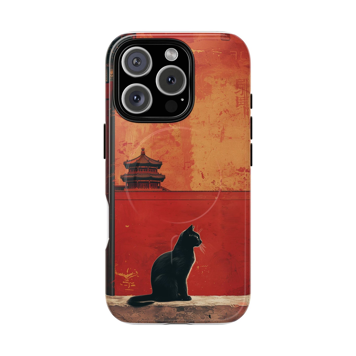 Magnetic Phone Case - Artistic Cat Design