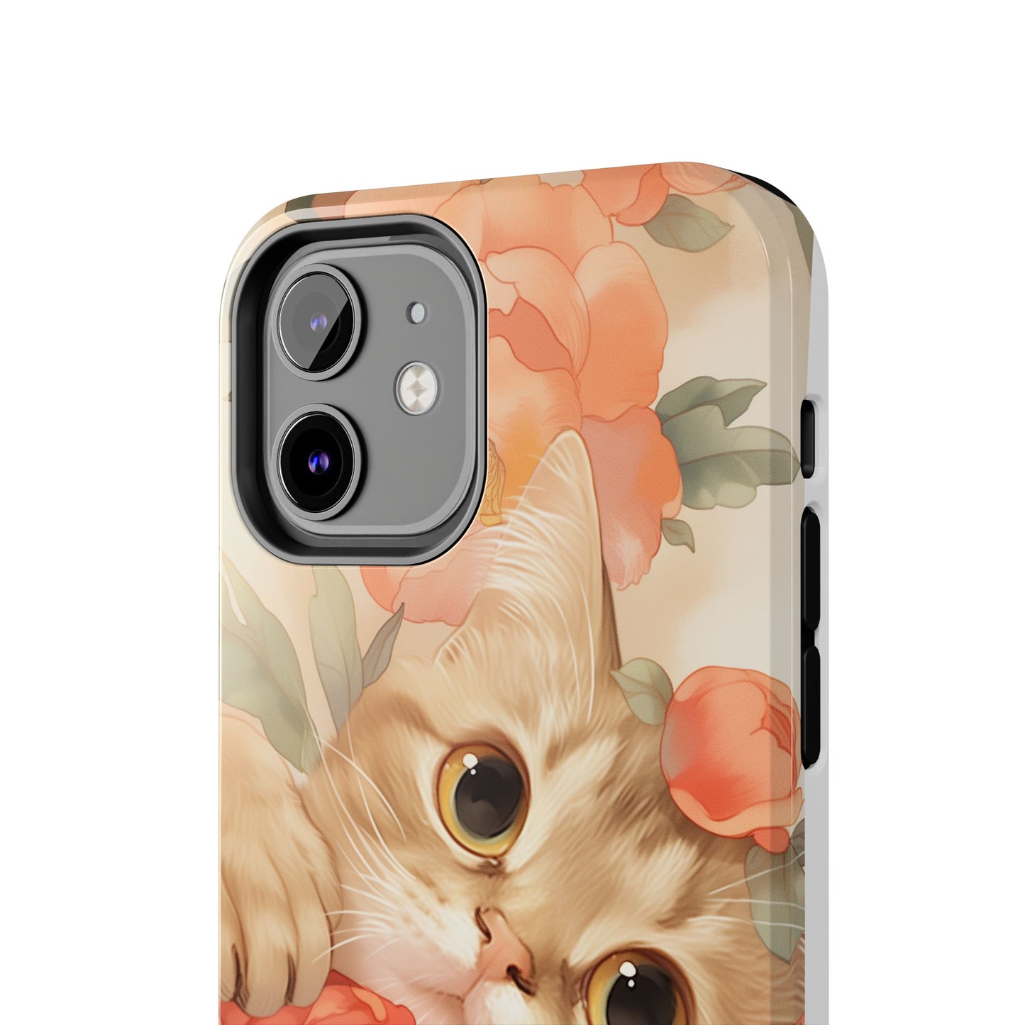 "Peony Guardian" - Floral Cat Phone Case | Tang Dynasty Elegance Meets Daily Protection