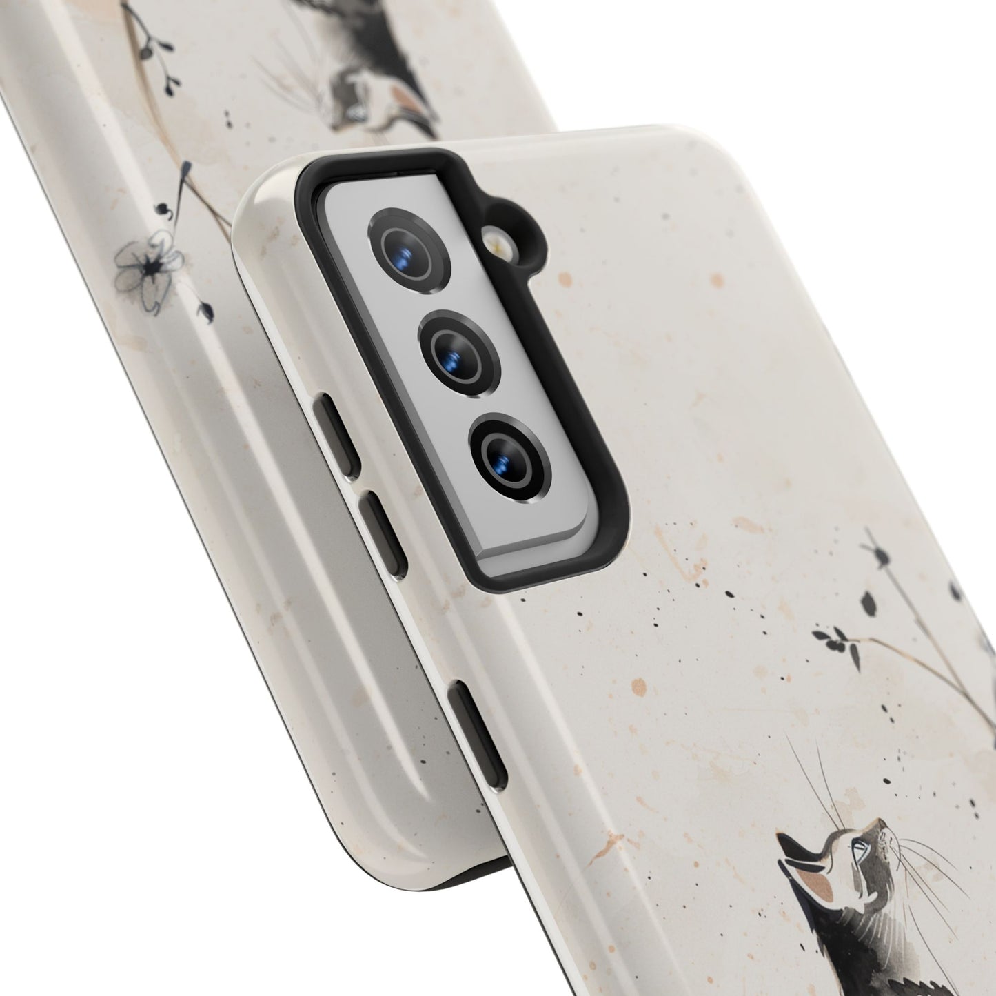 Ink-Wash Cat iPhone Case | Minimalist Oriental Art Phone Cover | Zen Aesthetic Gift