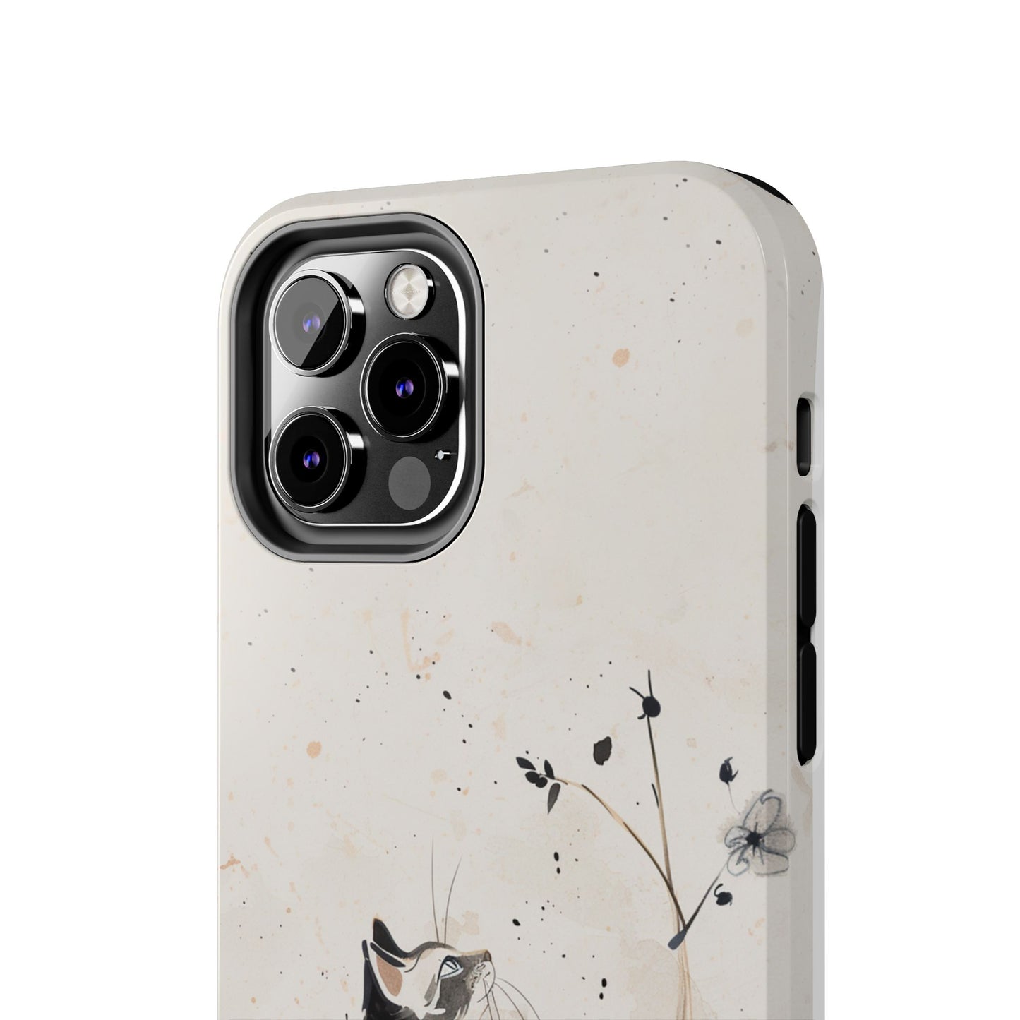 Ink-Wash Cat iPhone Case | Minimalist Oriental Art Phone Cover | Zen Aesthetic Gift