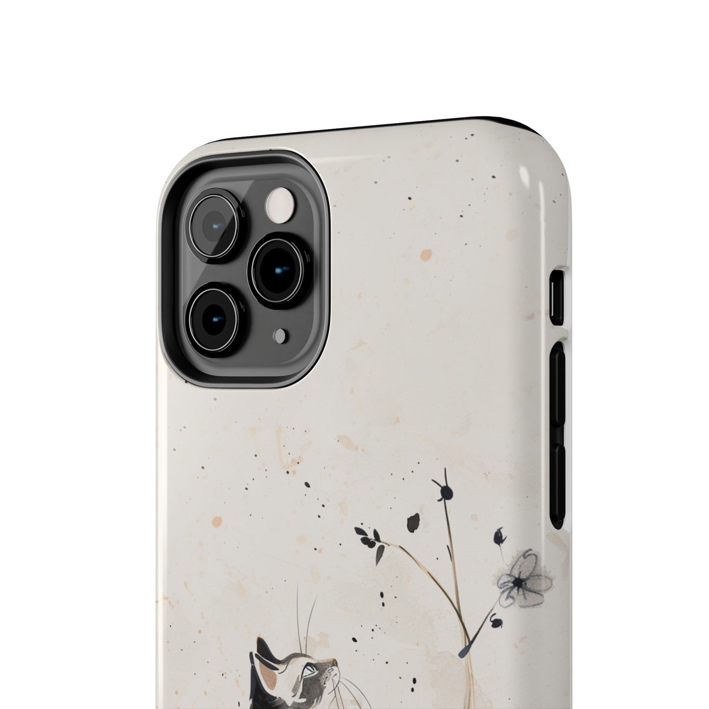 Ink-Wash Cat iPhone Case | Minimalist Oriental Art Phone Cover | Zen Aesthetic Gift