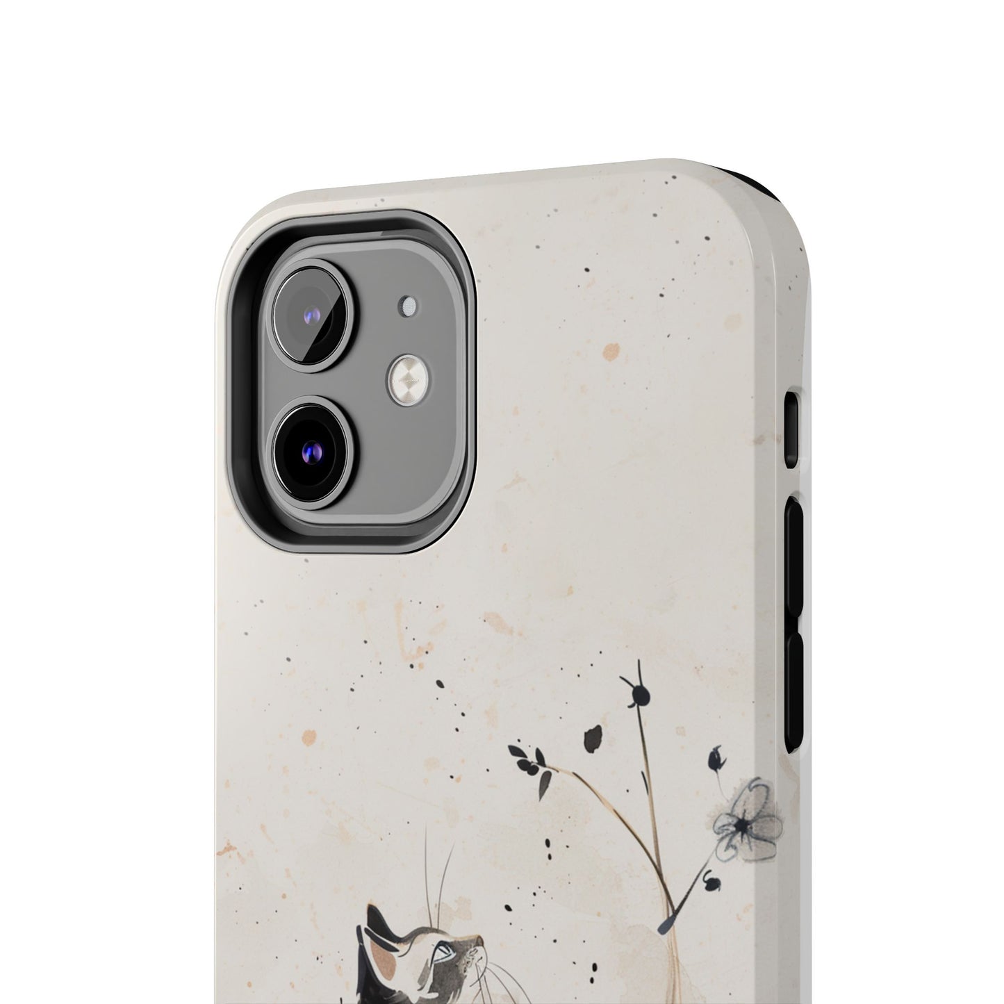Ink-Wash Cat iPhone Case | Minimalist Oriental Art Phone Cover | Zen Aesthetic Gift