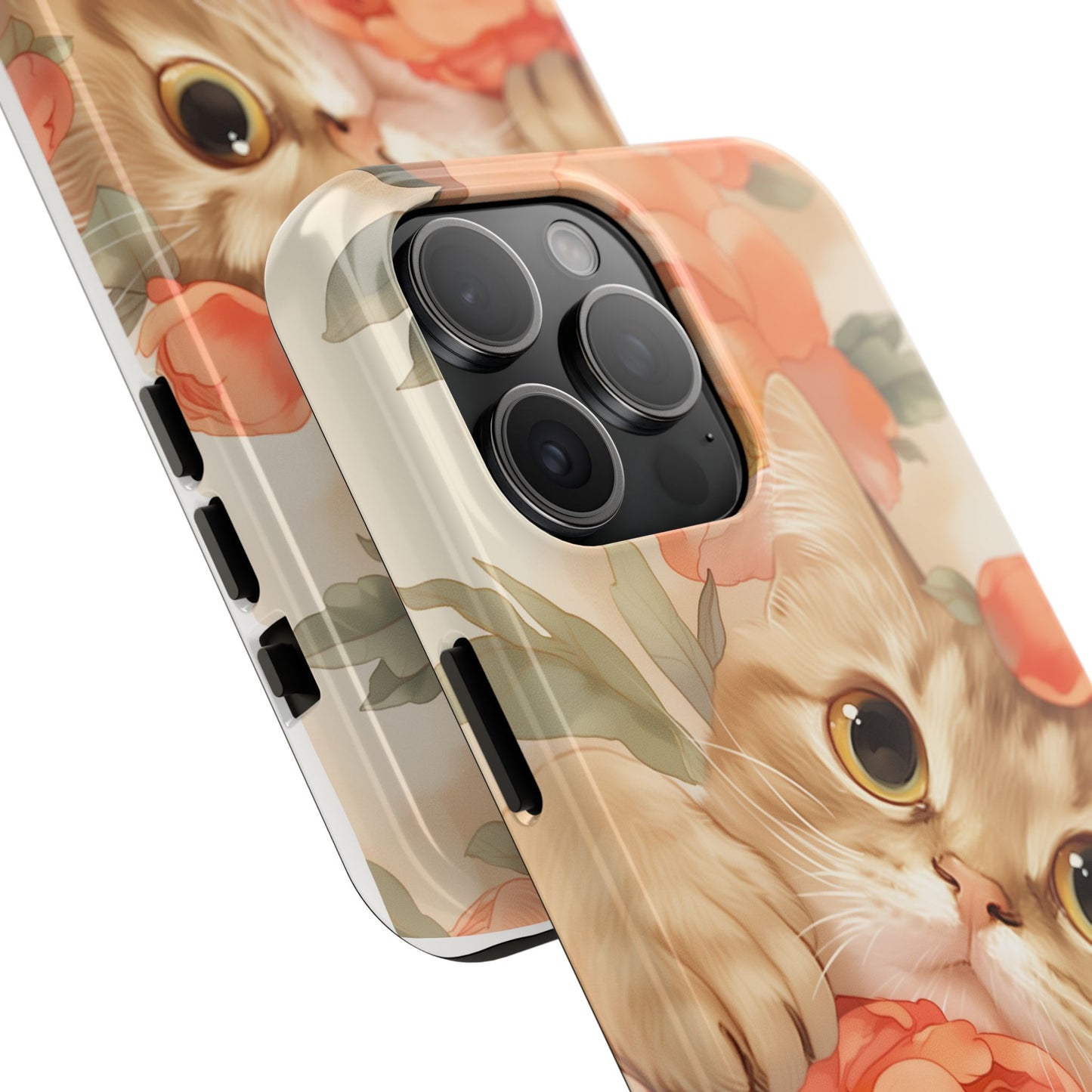"Peony Guardian" - Floral Cat Phone Case | Tang Dynasty Elegance Meets Daily Protection