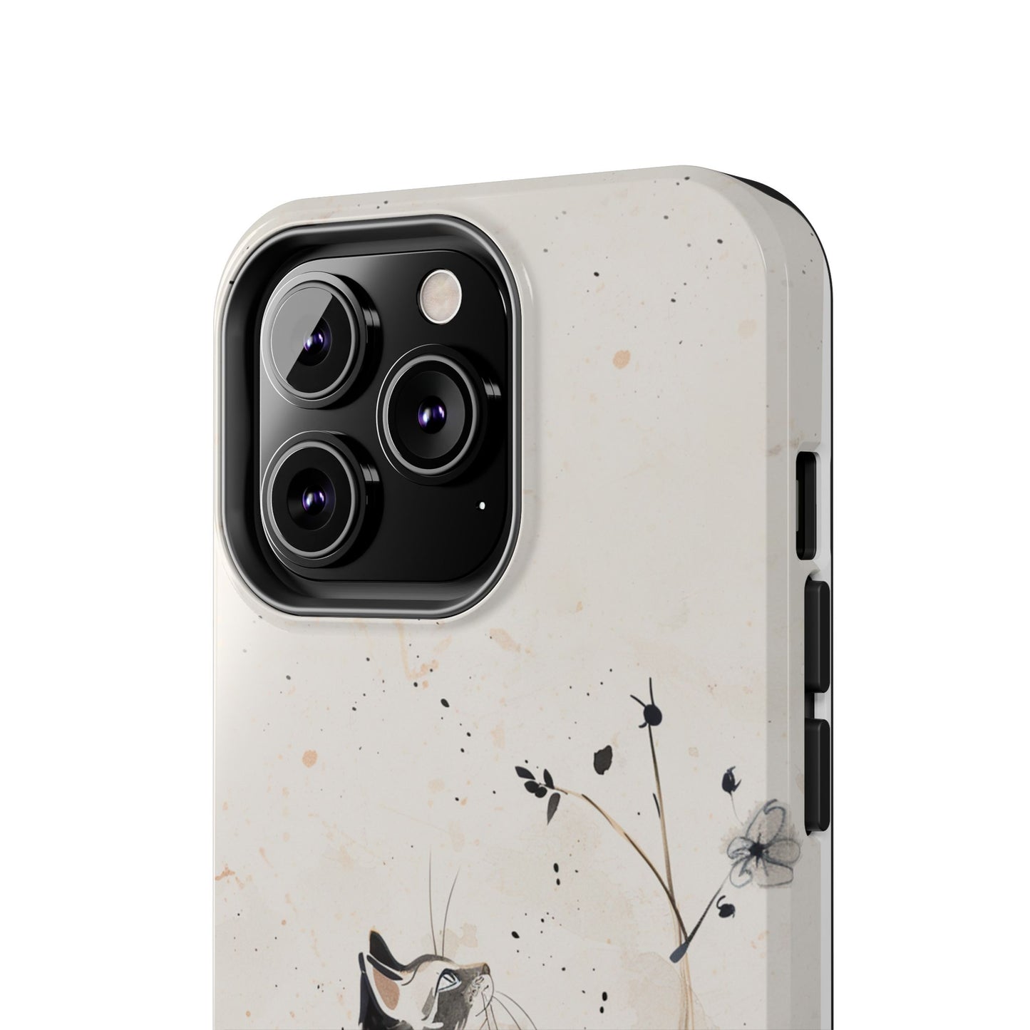 Ink-Wash Cat iPhone Case | Minimalist Oriental Art Phone Cover | Zen Aesthetic Gift