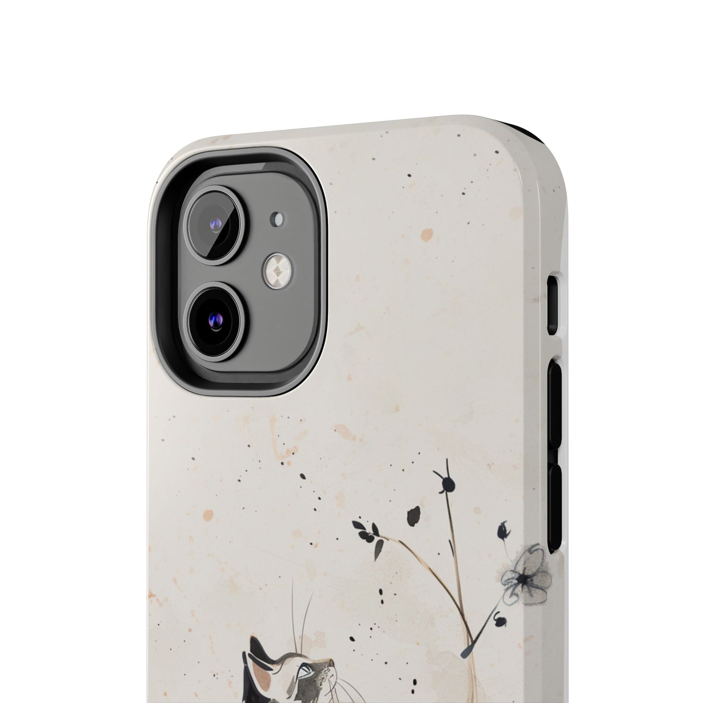 Ink-Wash Cat iPhone Case | Minimalist Oriental Art Phone Cover | Zen Aesthetic Gift
