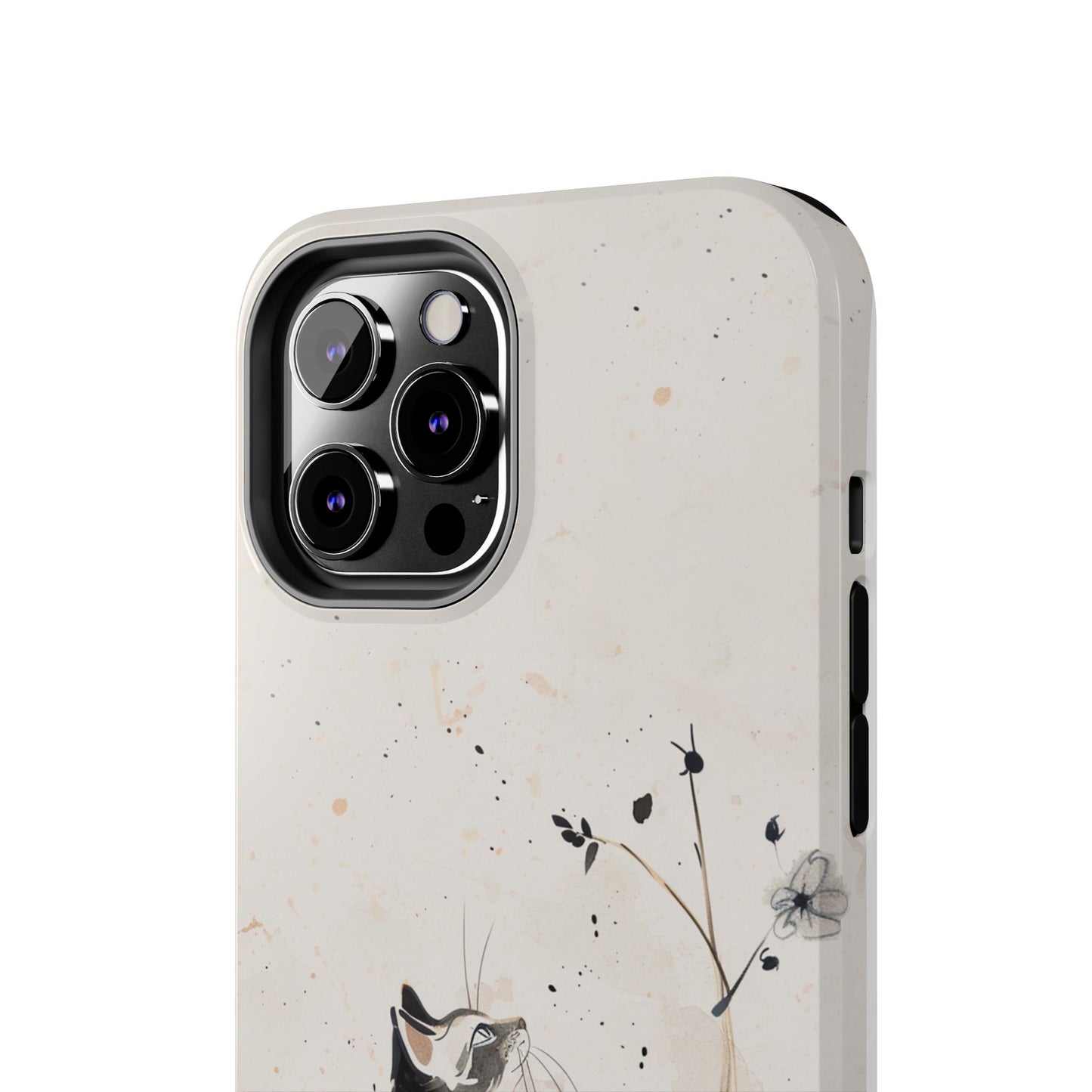 Ink-Wash Cat iPhone Case | Minimalist Oriental Art Phone Cover | Zen Aesthetic Gift