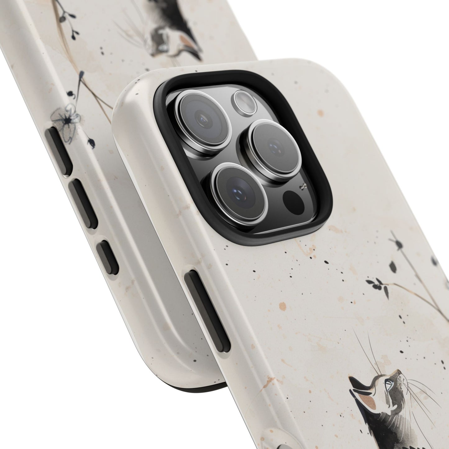 Ink-Wash Cat iPhone Case | Minimalist Oriental Art Phone Cover | Zen Aesthetic Gift