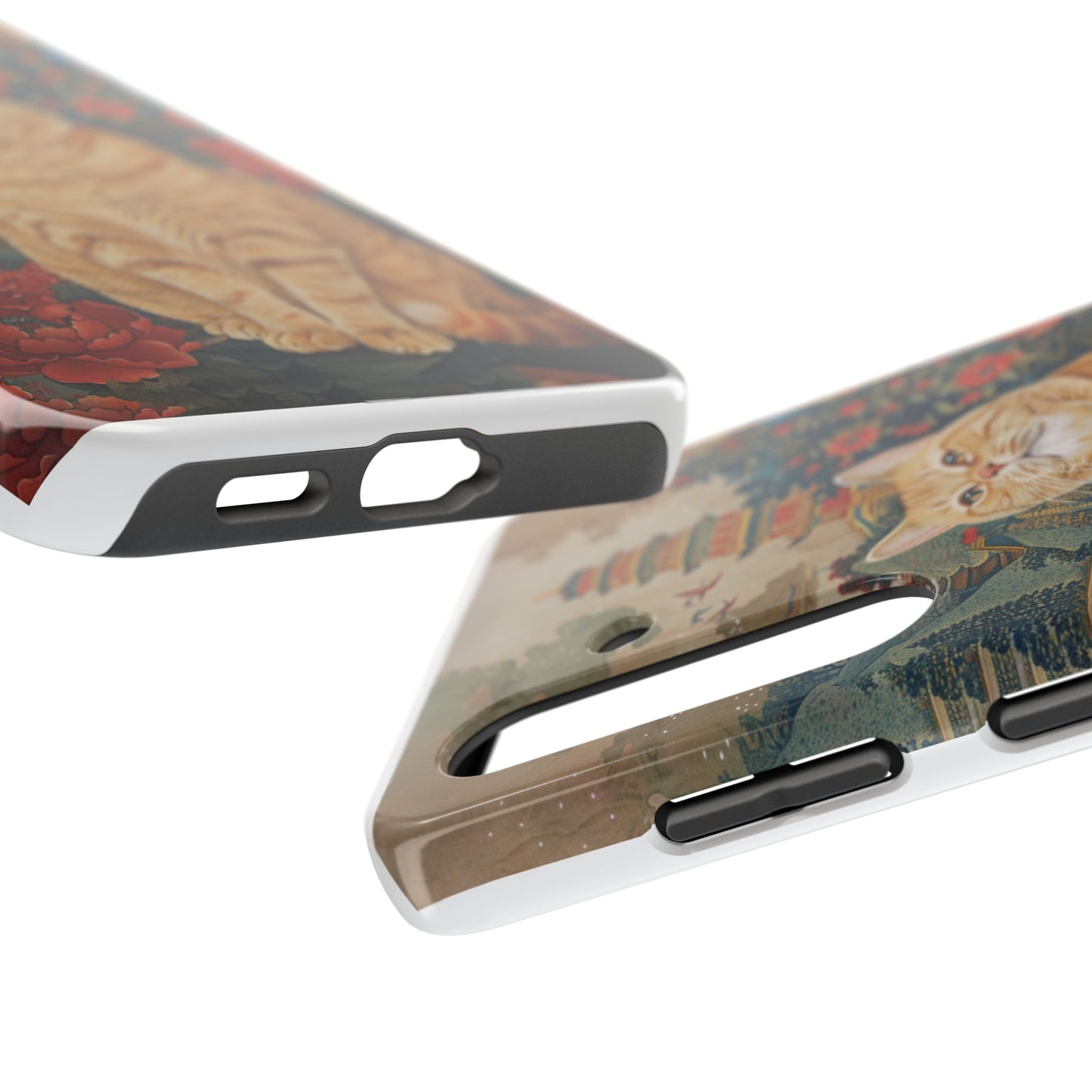 Oriental Garden Cat iPhone Case | Ancient Chinese Art Phone Cover | Clear Soft TPU Case