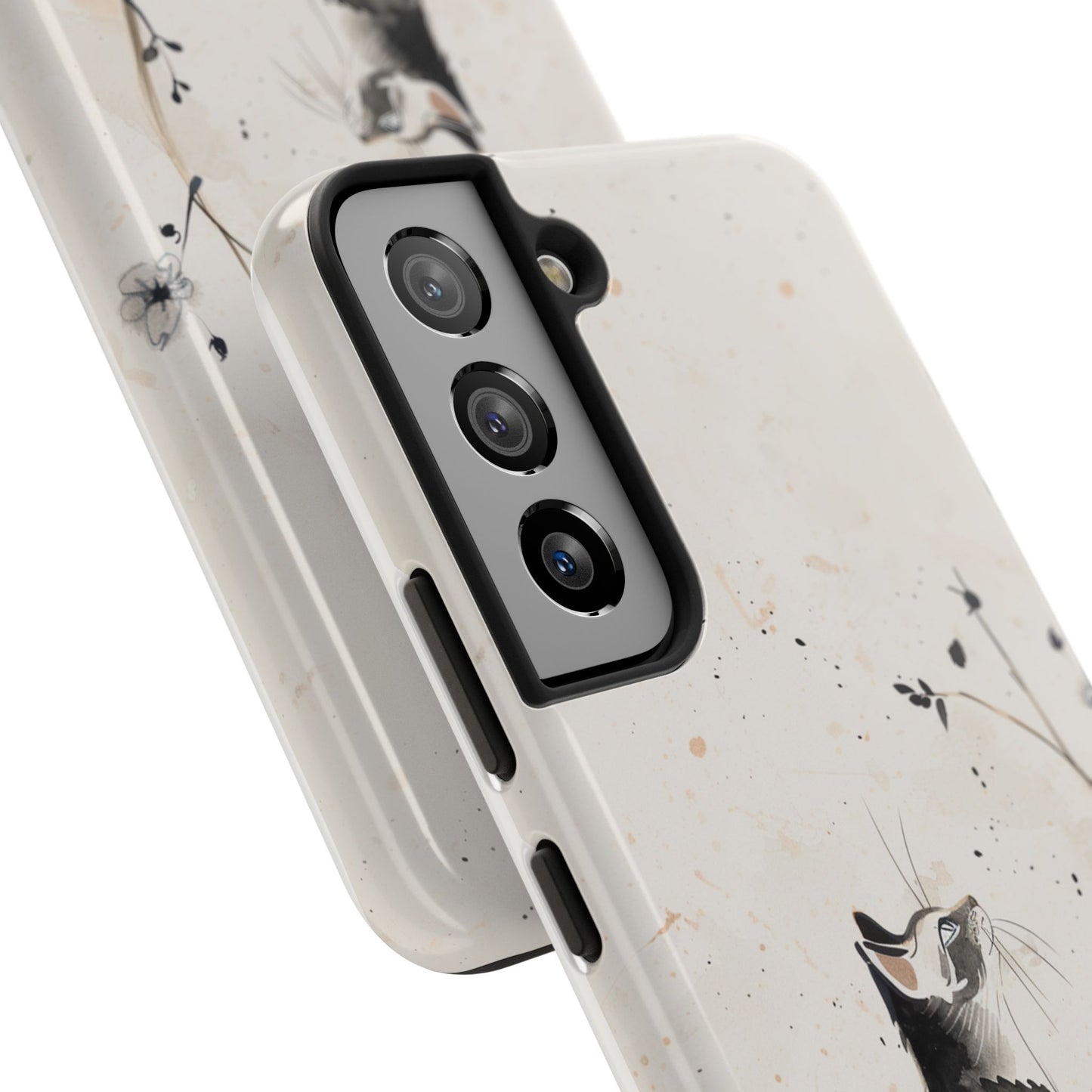 Ink-Wash Cat iPhone Case | Minimalist Oriental Art Phone Cover | Zen Aesthetic Gift