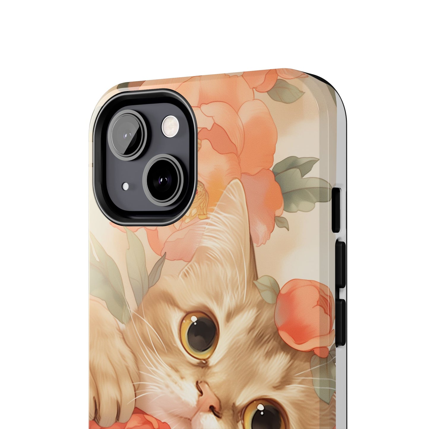 "Peony Guardian" - Floral Cat Phone Case | Tang Dynasty Elegance Meets Daily Protection