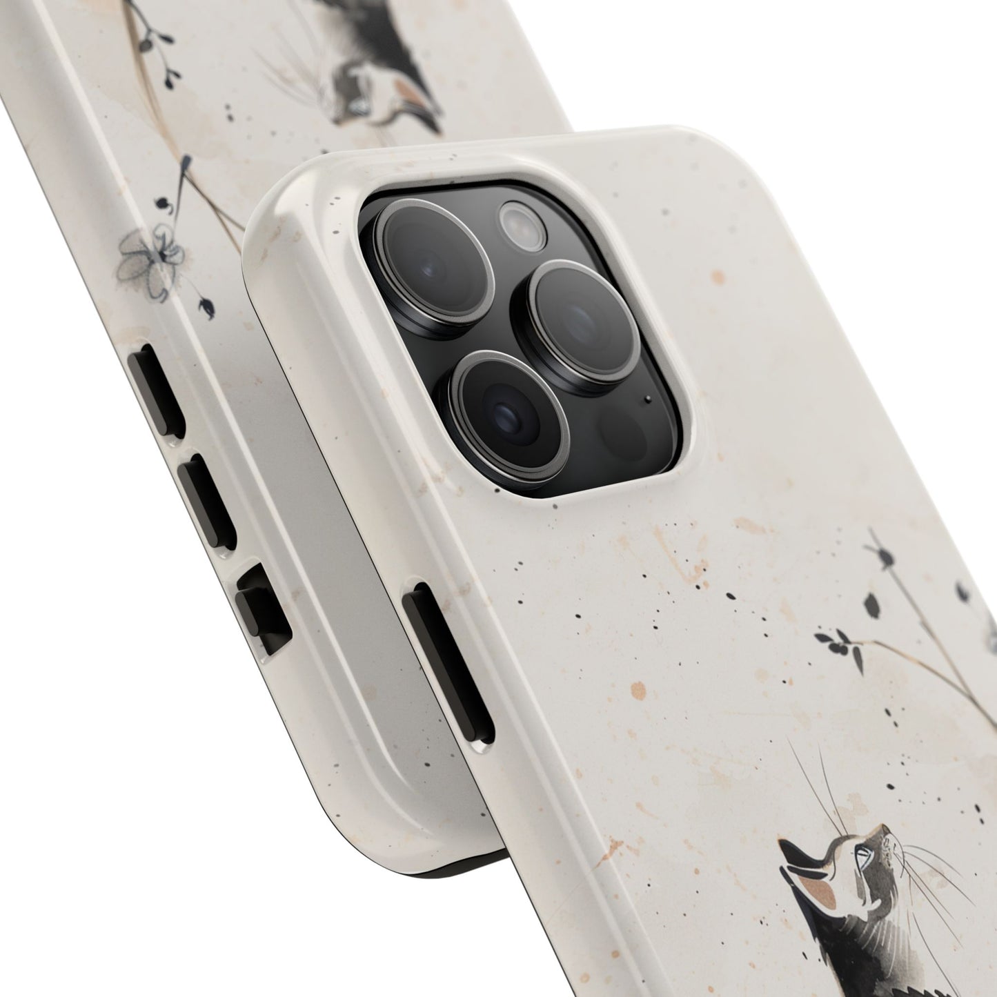 Ink-Wash Cat iPhone Case | Minimalist Oriental Art Phone Cover | Zen Aesthetic Gift