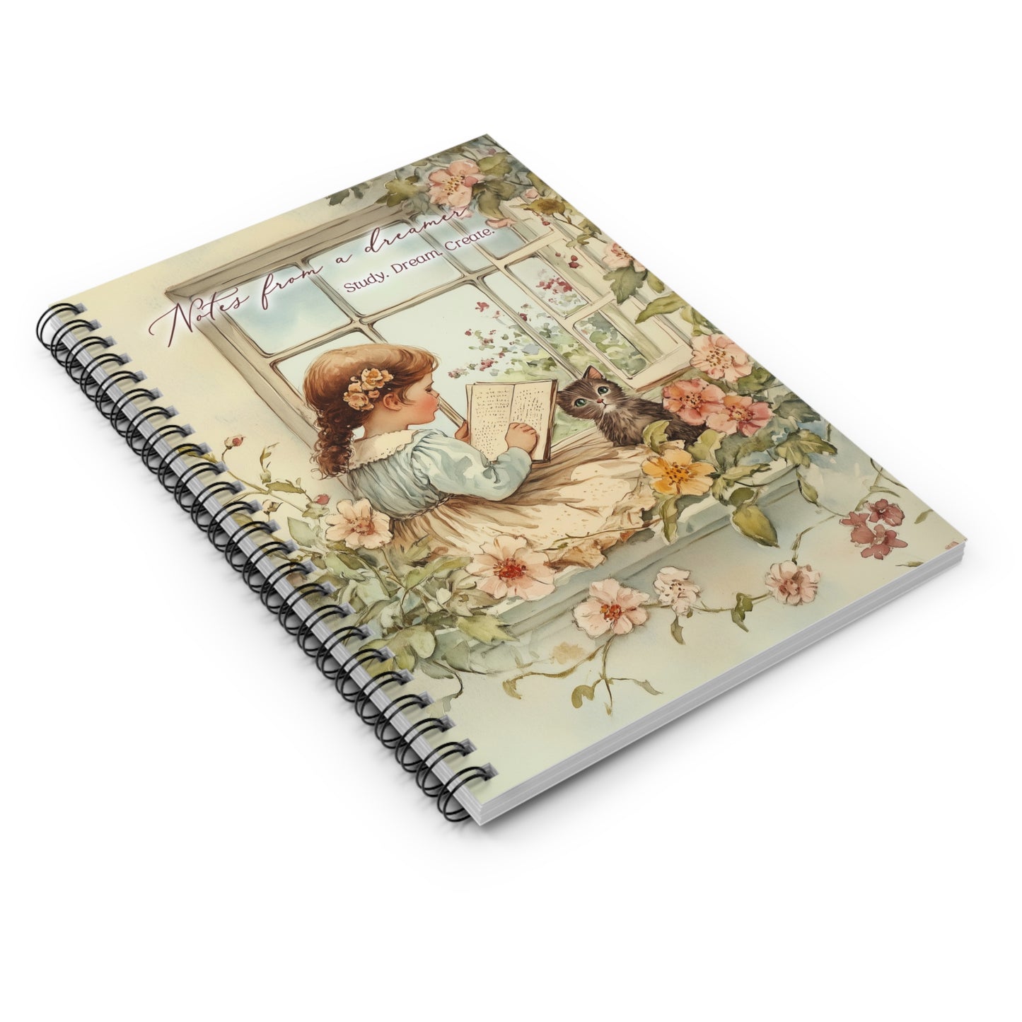 Whimsical Floral Spiral Notebook - "Notes from the Heart"