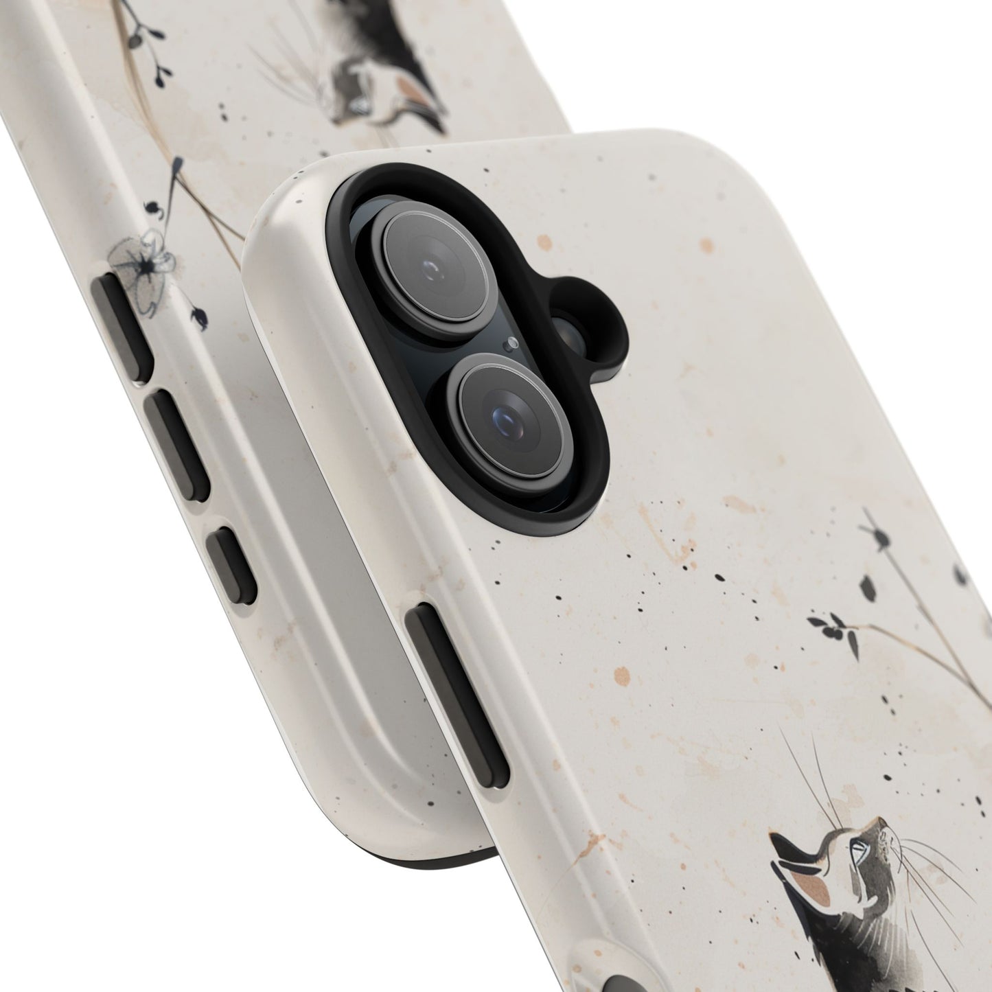 Ink-Wash Cat iPhone Case | Minimalist Oriental Art Phone Cover | Zen Aesthetic Gift