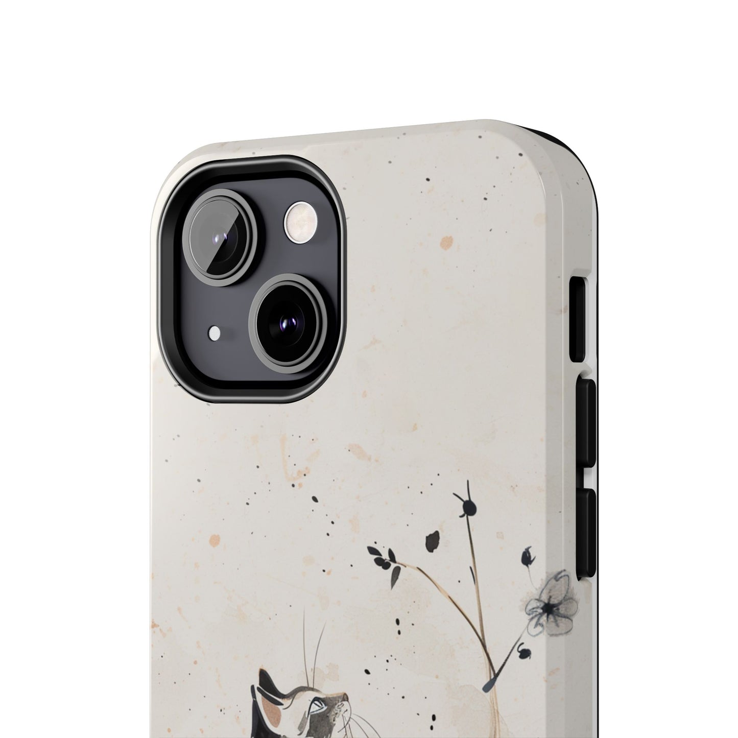 Ink-Wash Cat iPhone Case | Minimalist Oriental Art Phone Cover | Zen Aesthetic Gift