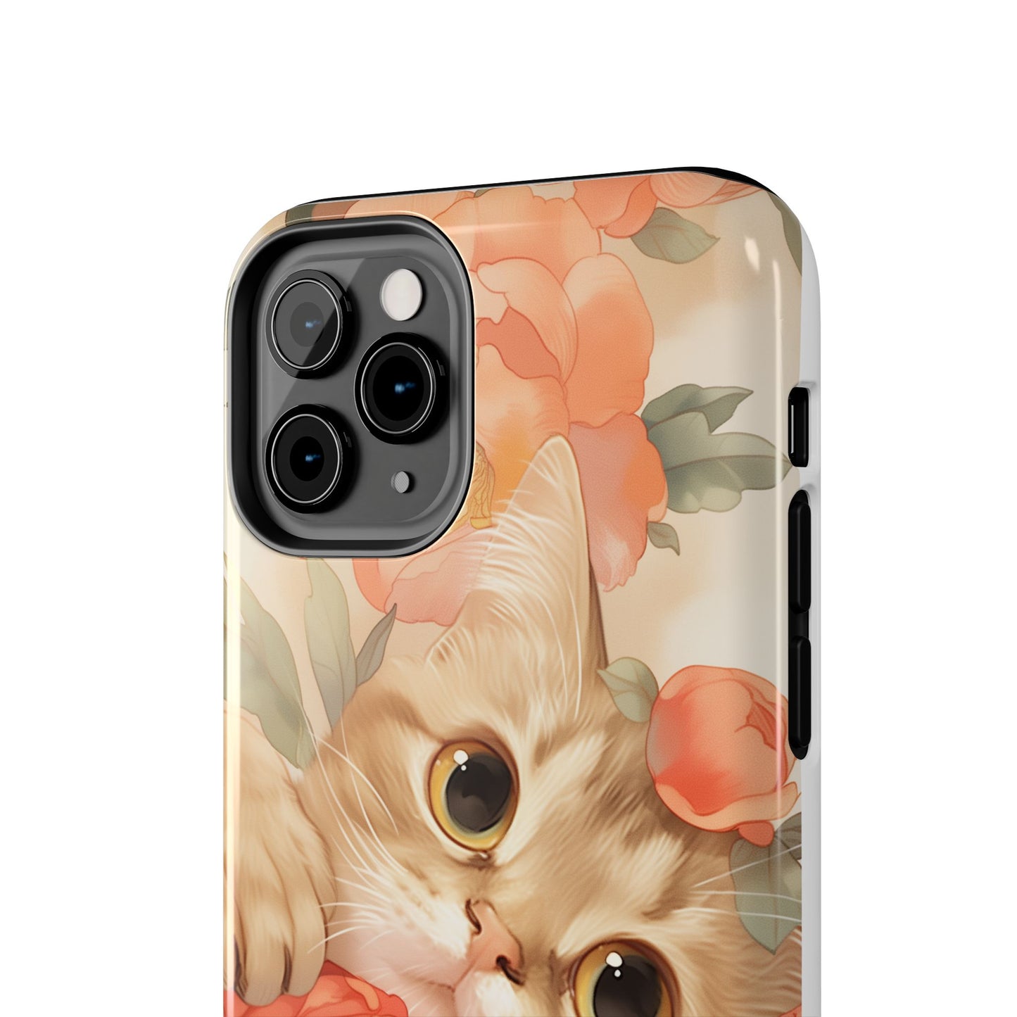 "Peony Guardian" - Floral Cat Phone Case | Tang Dynasty Elegance Meets Daily Protection