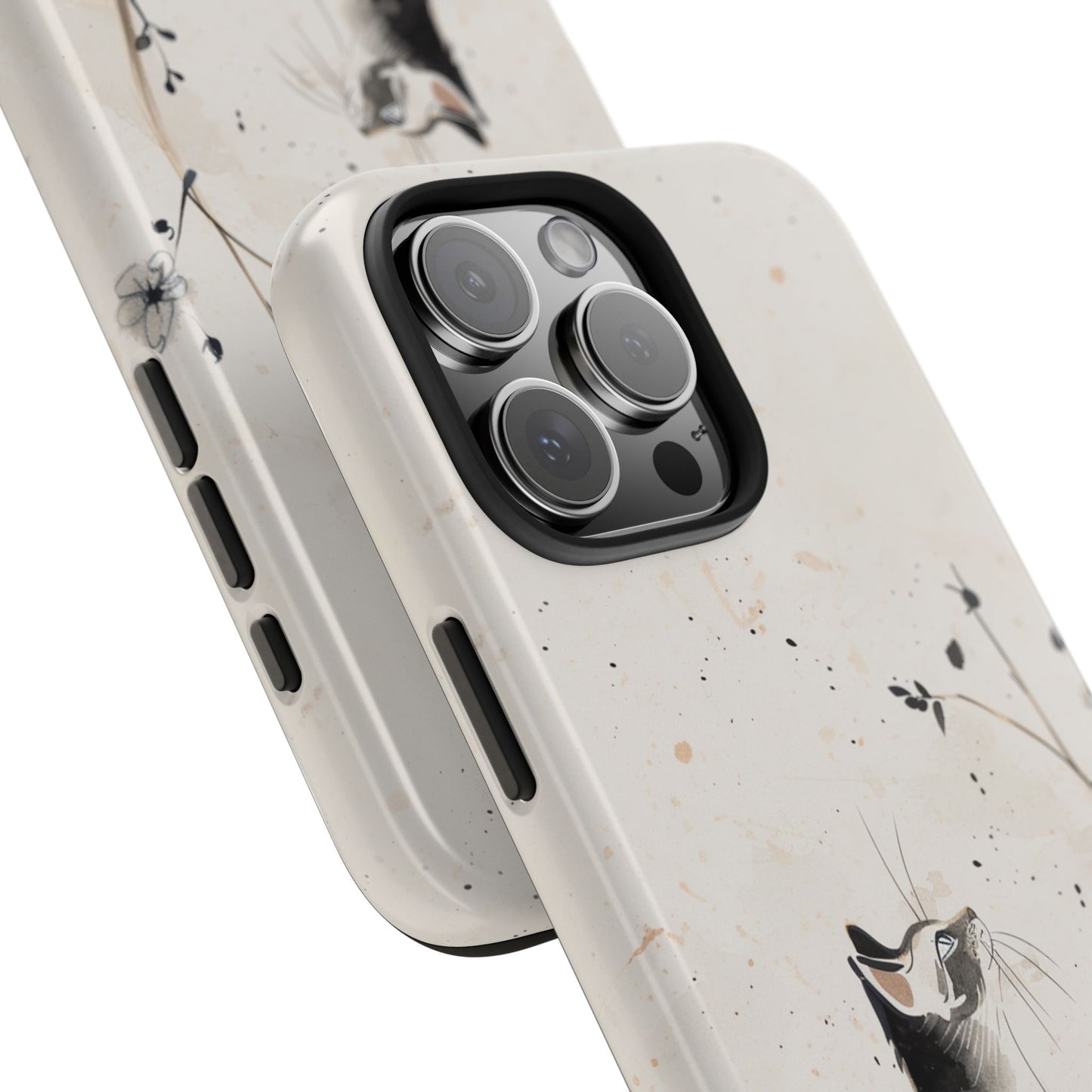 Ink-Wash Cat iPhone Case | Minimalist Oriental Art Phone Cover | Zen Aesthetic Gift