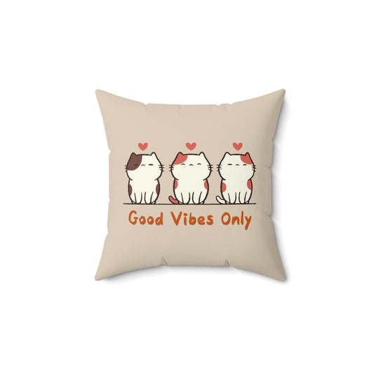 Good Vibes Only Cat Pillow